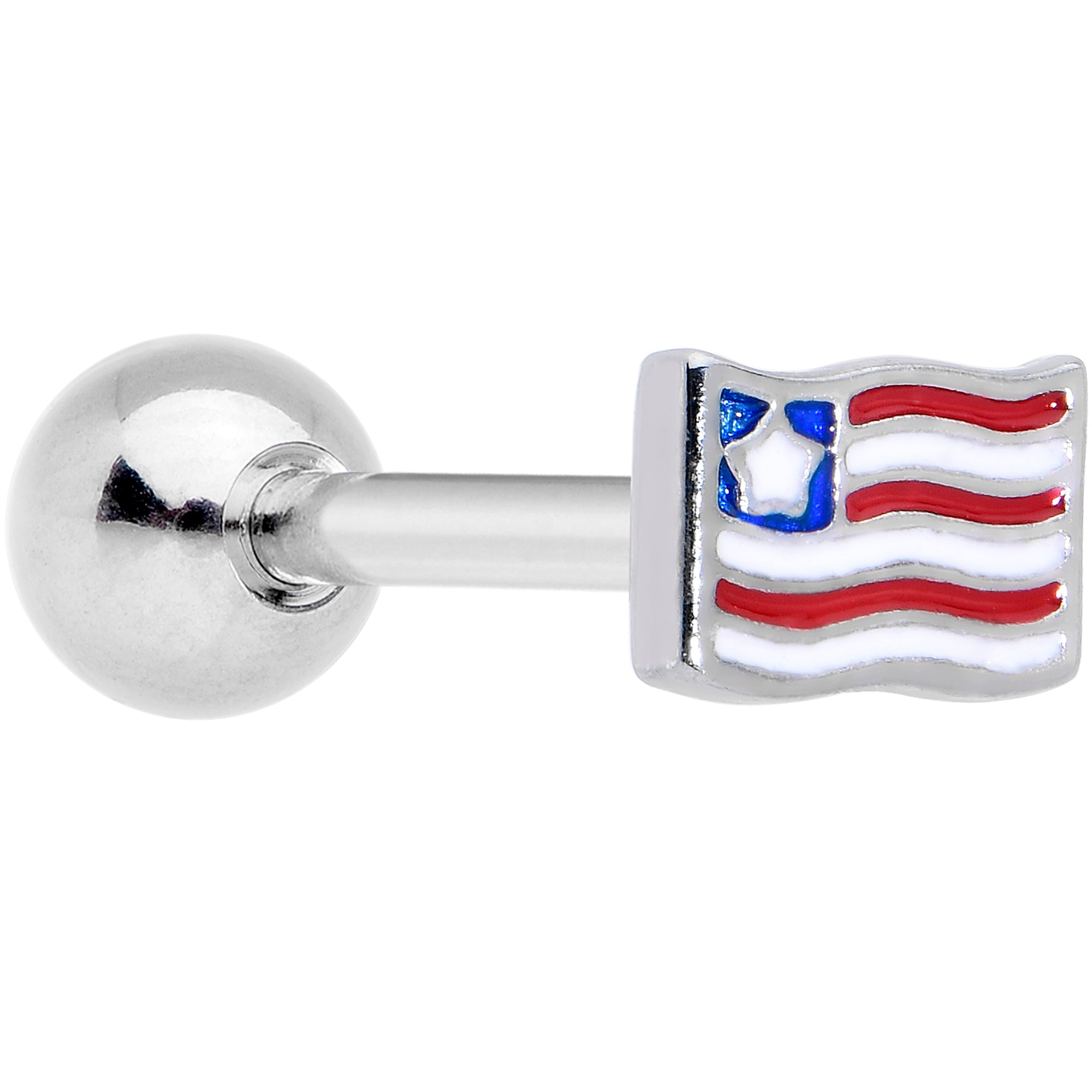 16 Gauge 1/4 Patriotic Flag Cartilage Tragus Earring