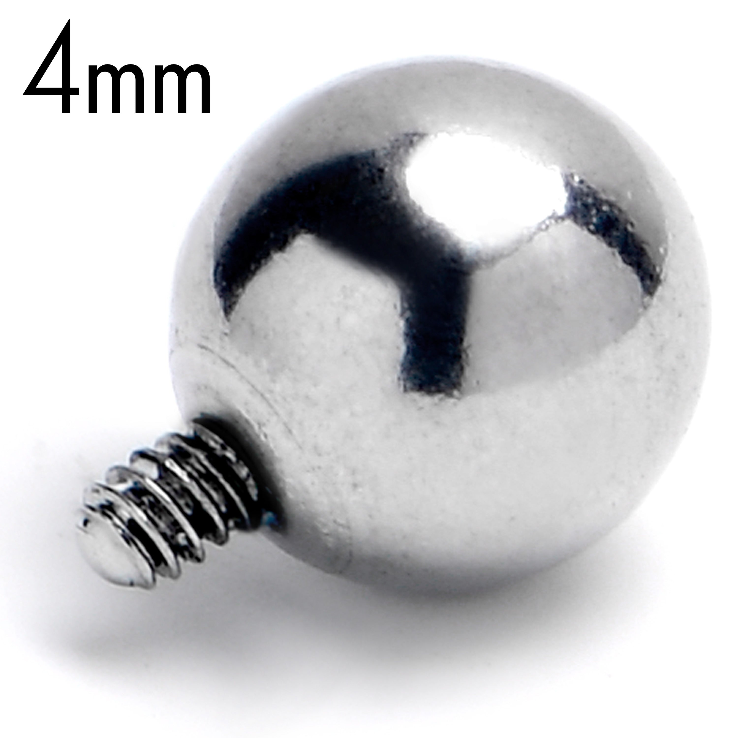 16 Gauge 4mm Replacement Ball End Internally Threaded Jewelry