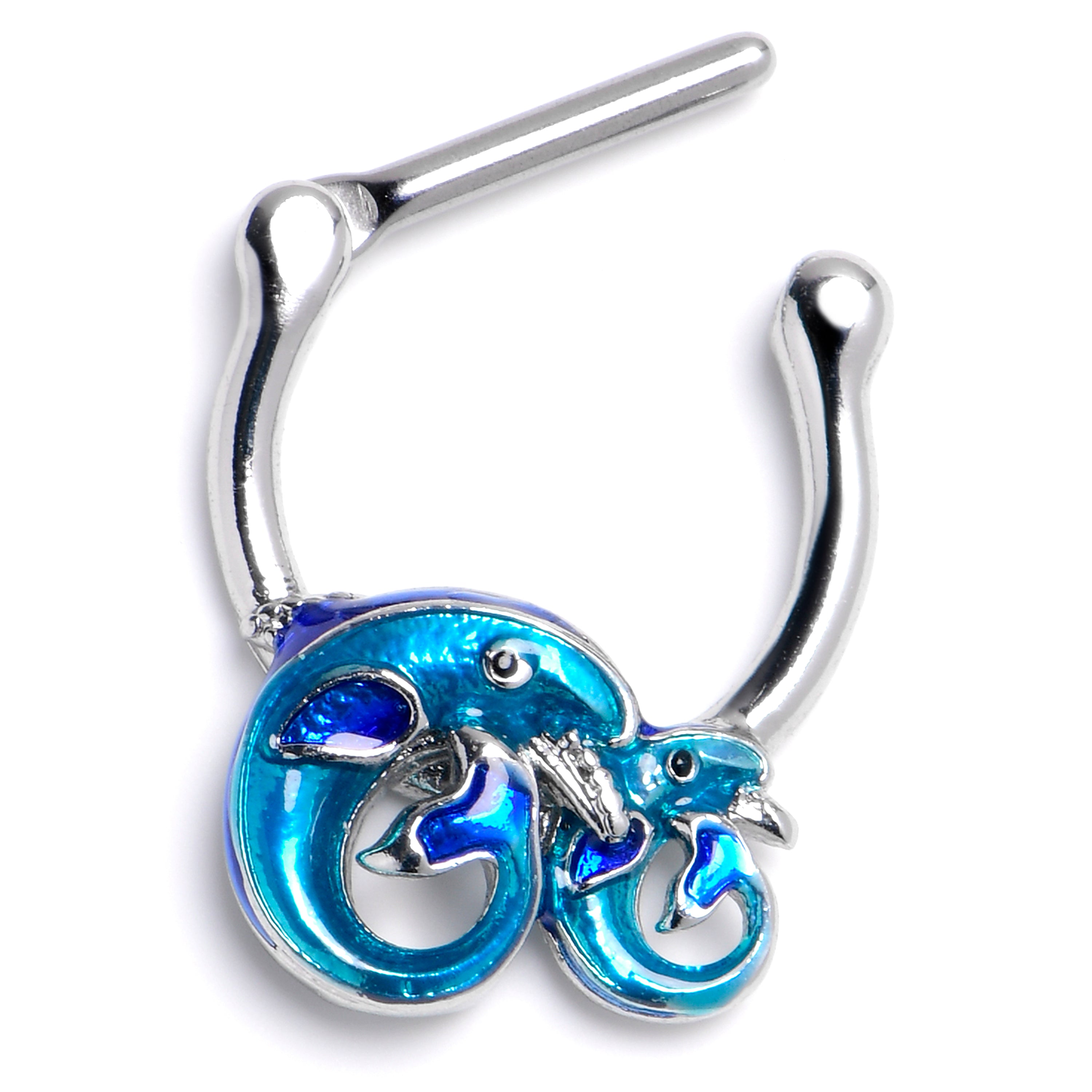 16 Gauge 5/16 Dolphins Blue Beauty Cartilage Clicker