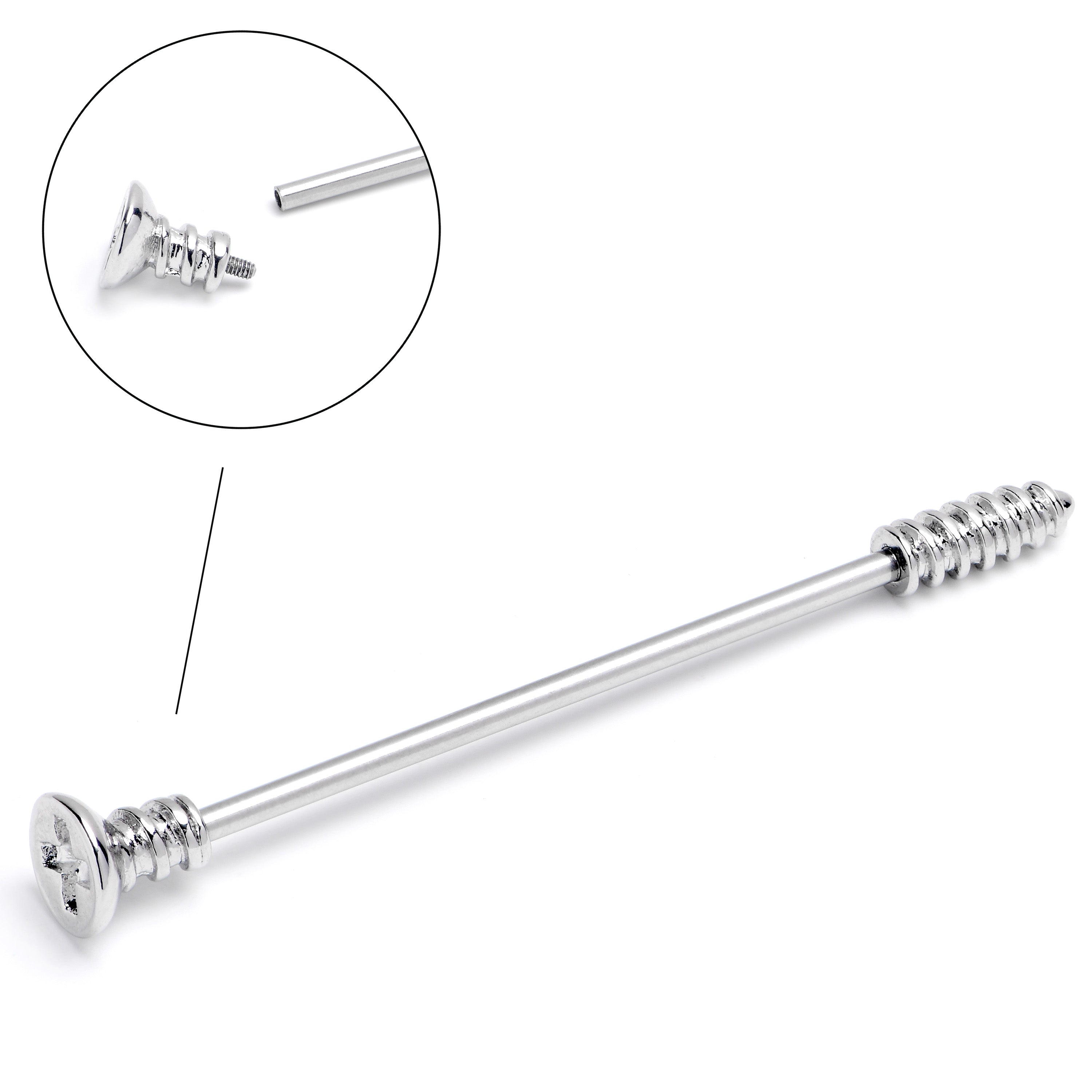 14 Gauge Internally Threaded Optical Illusion Industrial Barbell 38mm