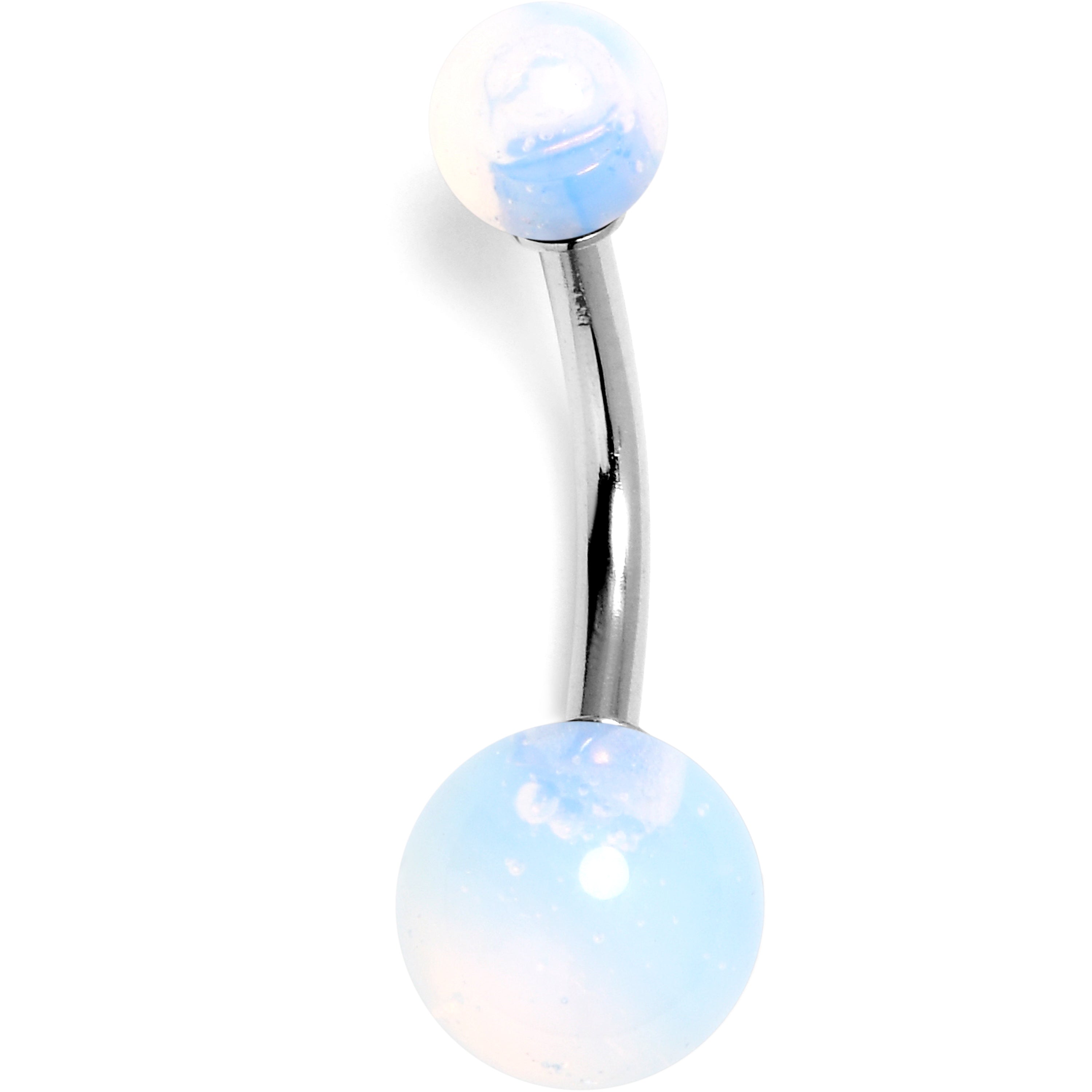 14 Gauge 3/8 Opallite Natural Stone Belly Ring