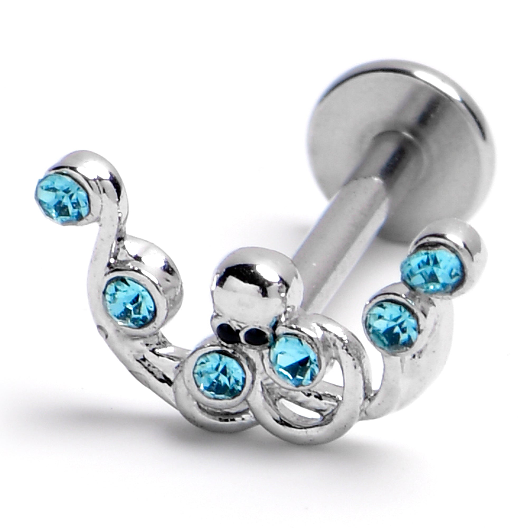 16 Gauge Blue Empress Flat Back Tragus Helix Cartilage Earring