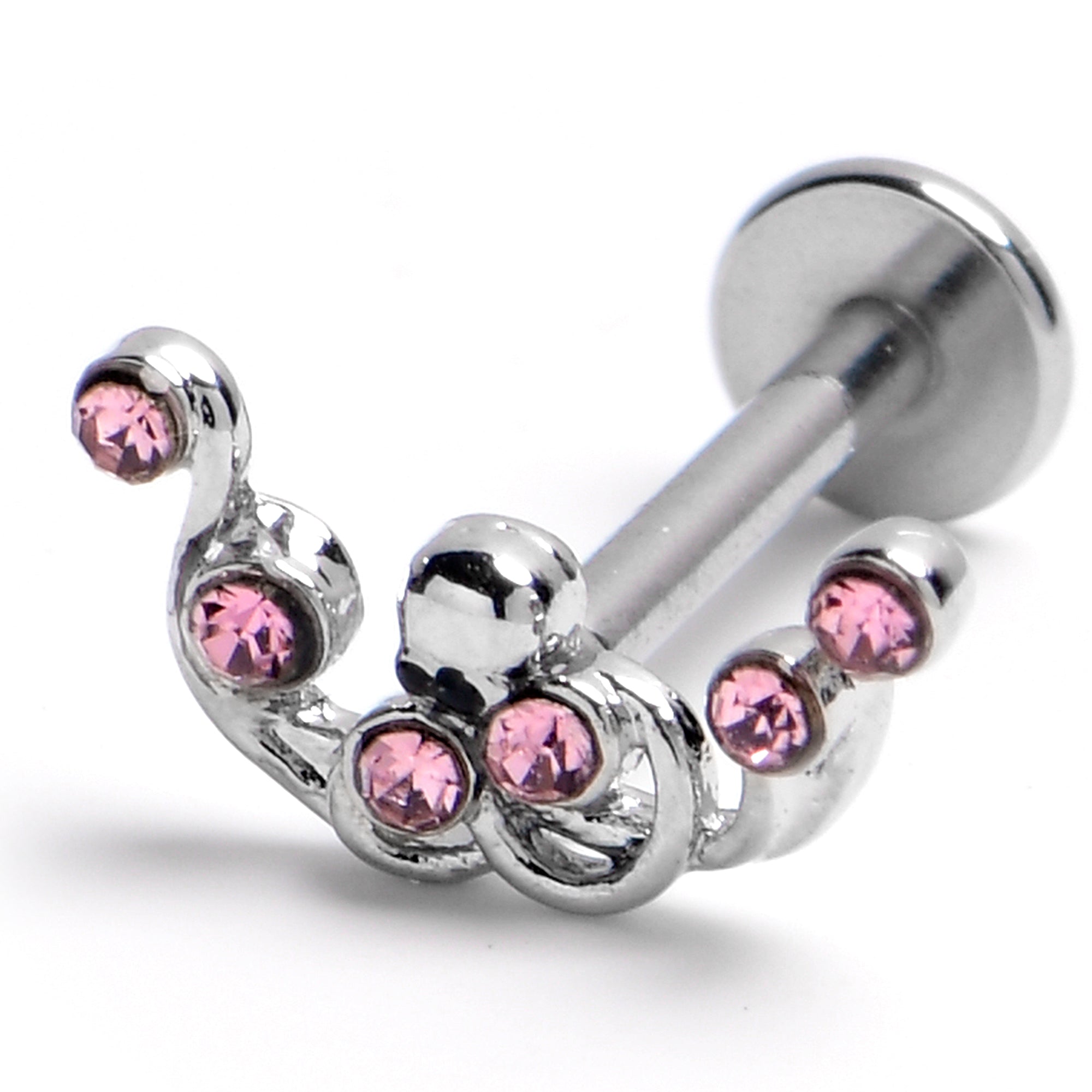 16 Gauge Pink Empress Flat Back Tragus Helix Cartilage Earring