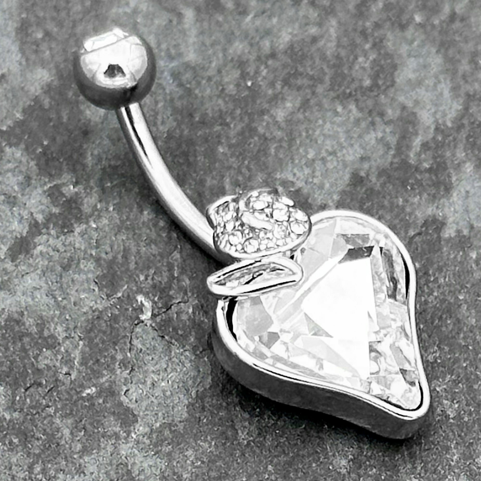 Clear Gem Strawberry Love Belly Ring