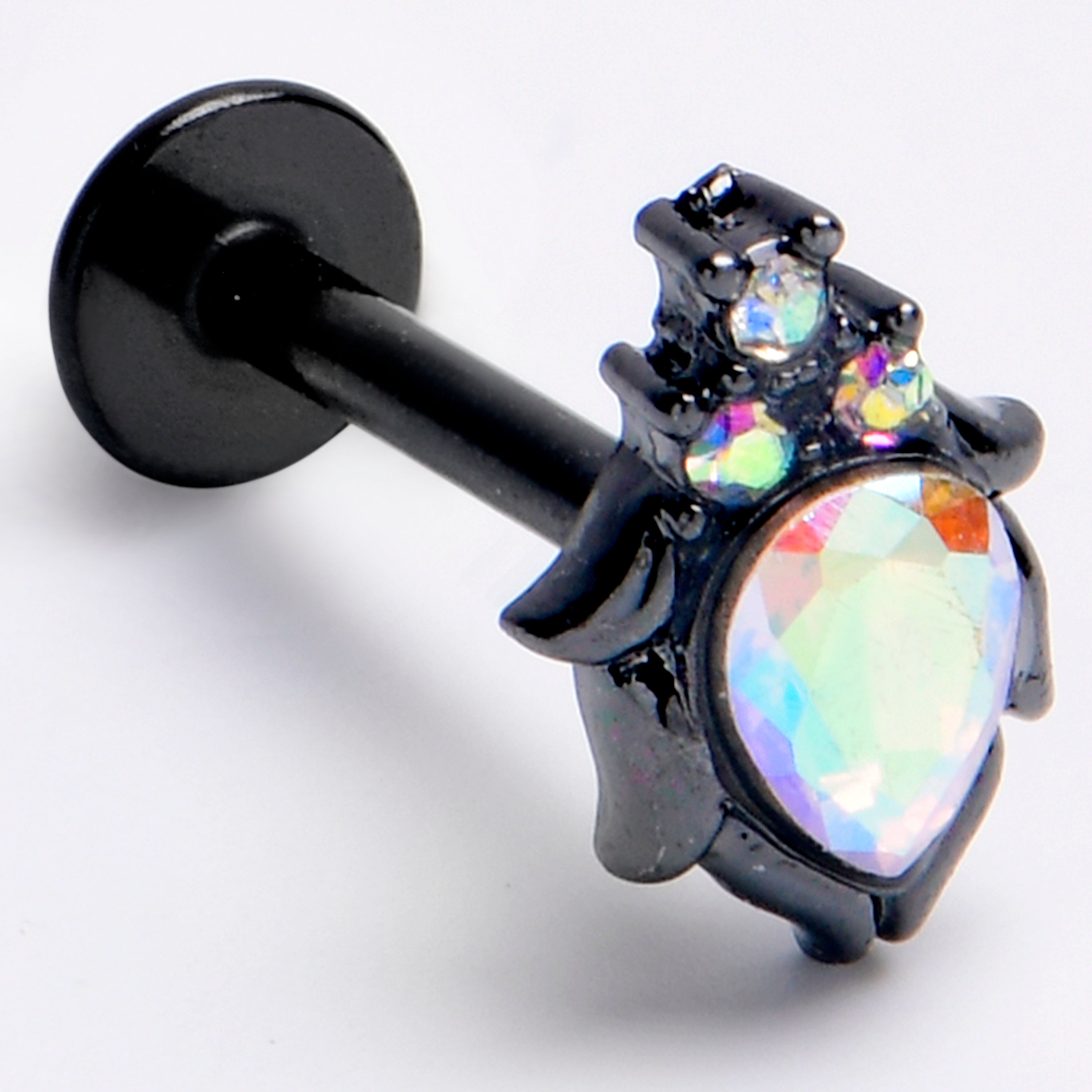 16 Gauge 5/16 Aurora Gem Black Dream Drop Labret Monroe Tragus