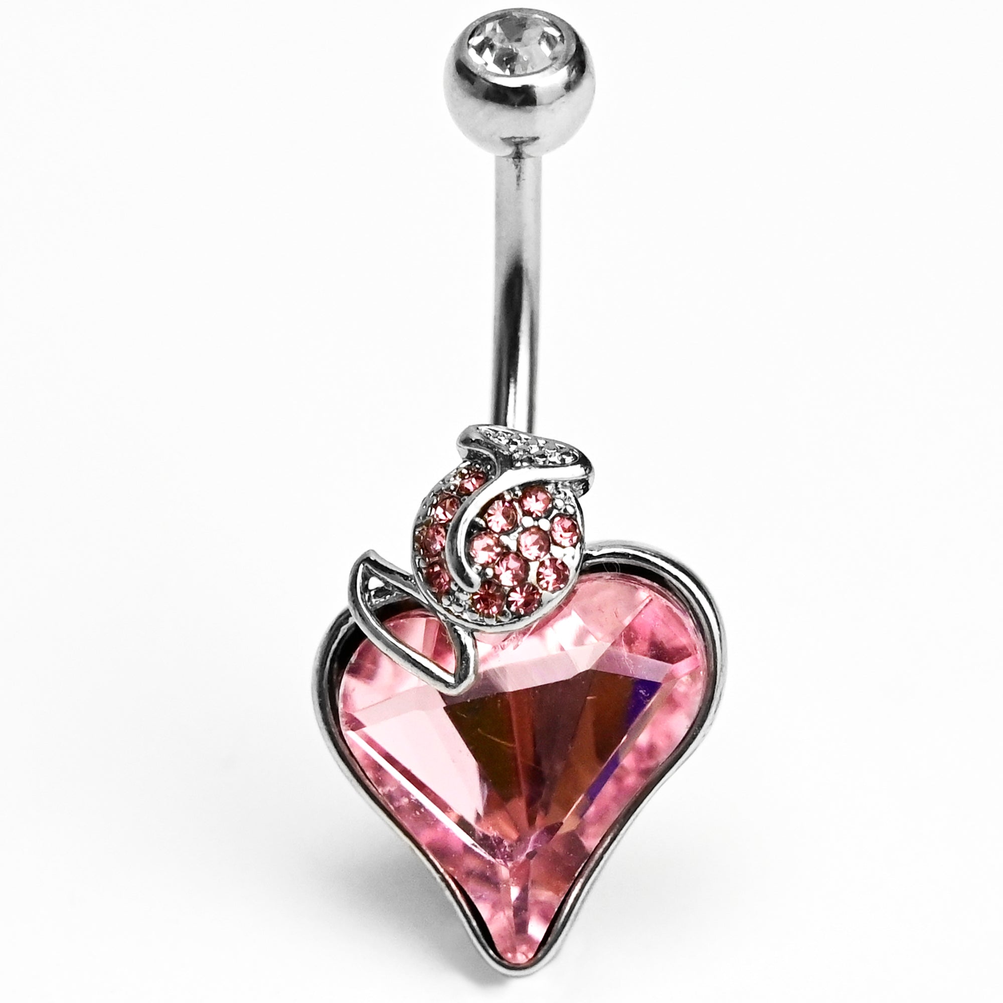 Clear Pink Gem Strawberry Love Belly Ring