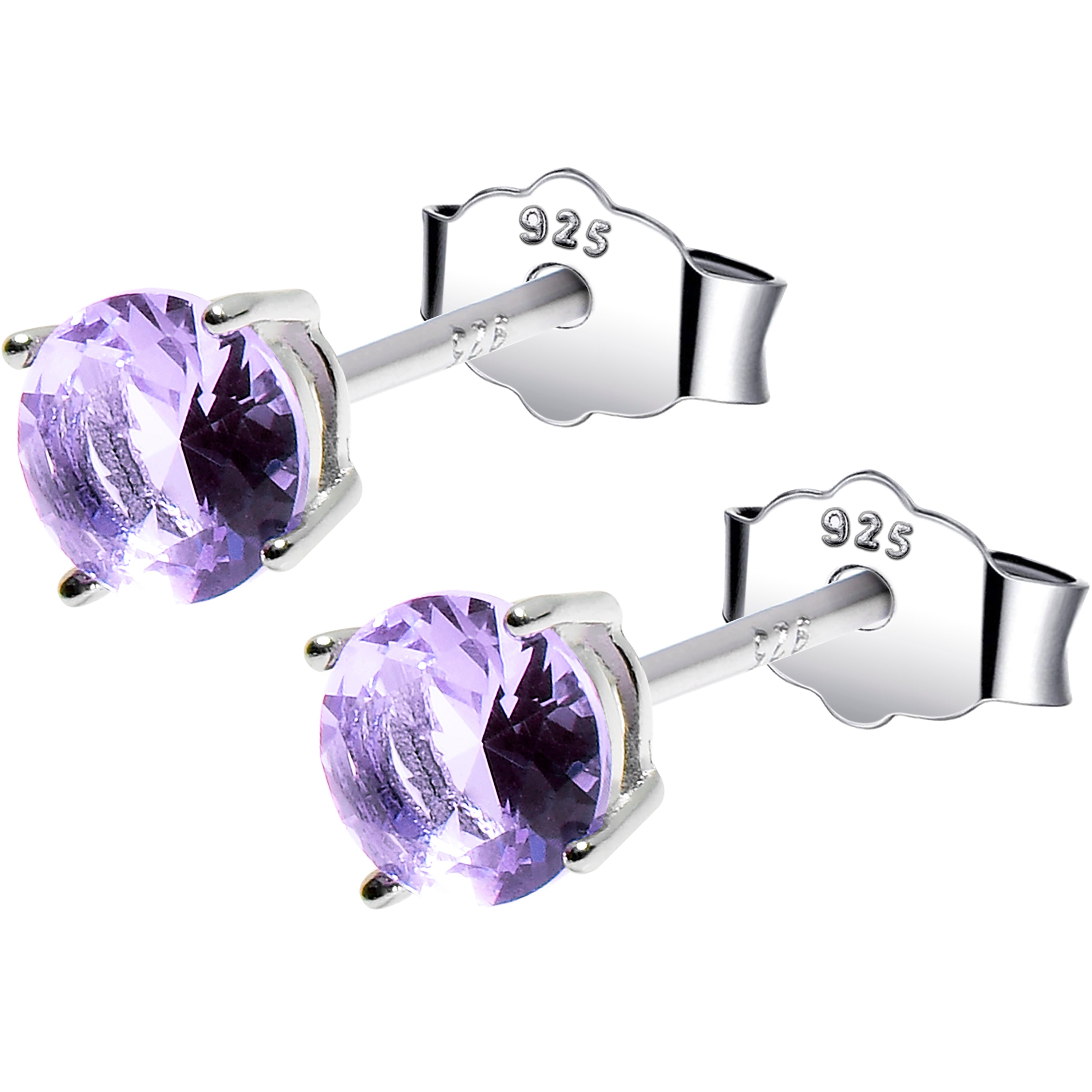 5mm CZ 925 Sterling Silver June Birthstone Stud Earrings