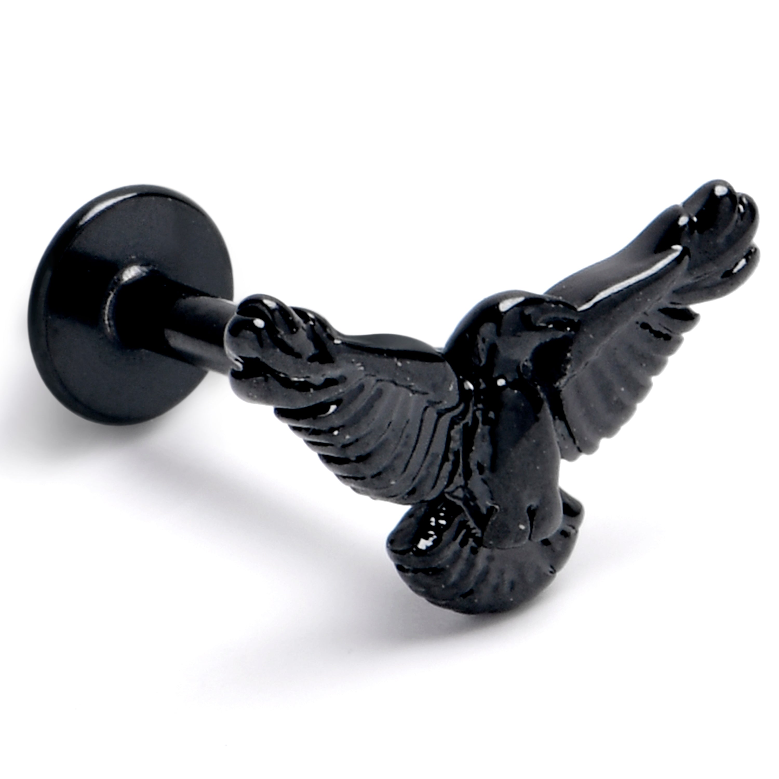 16 Gauge 5/16 Black Raven Bird Labret Monroe Tragus