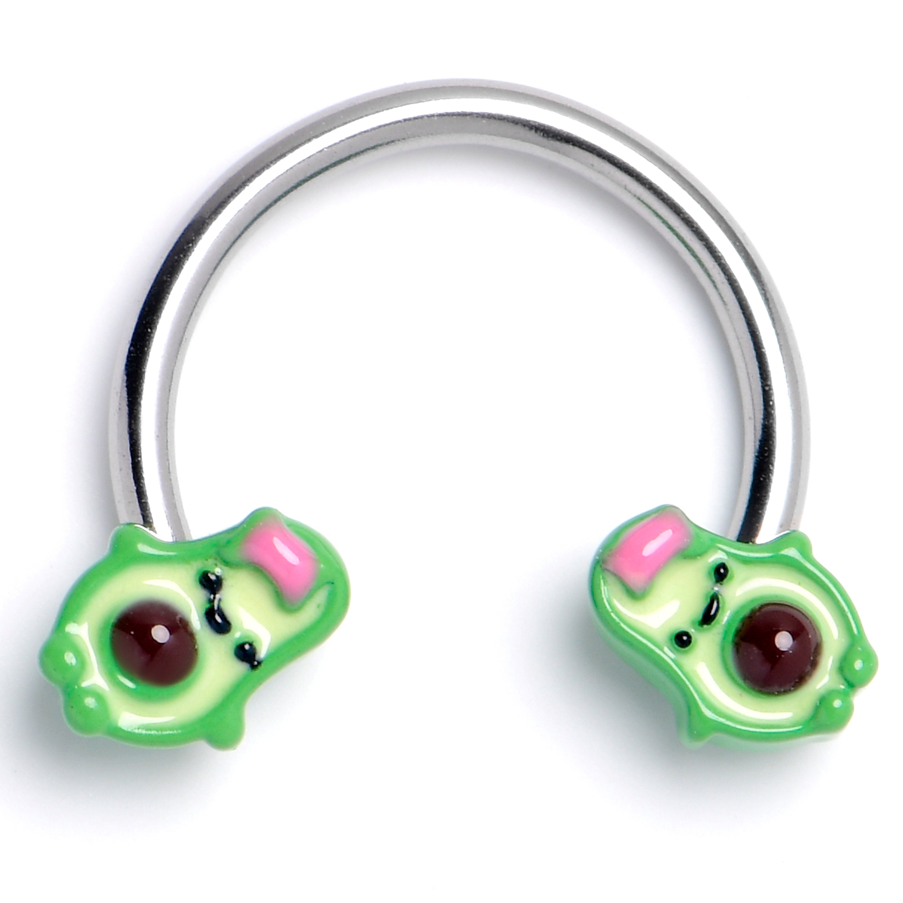 16 Gauge 3/8 Cutie Avocado Horseshoe Circular Barbell