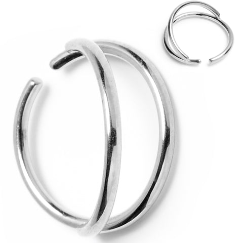 20 Gauge 5/16 Stainless Steel Double Nose Hoop – BodyCandy