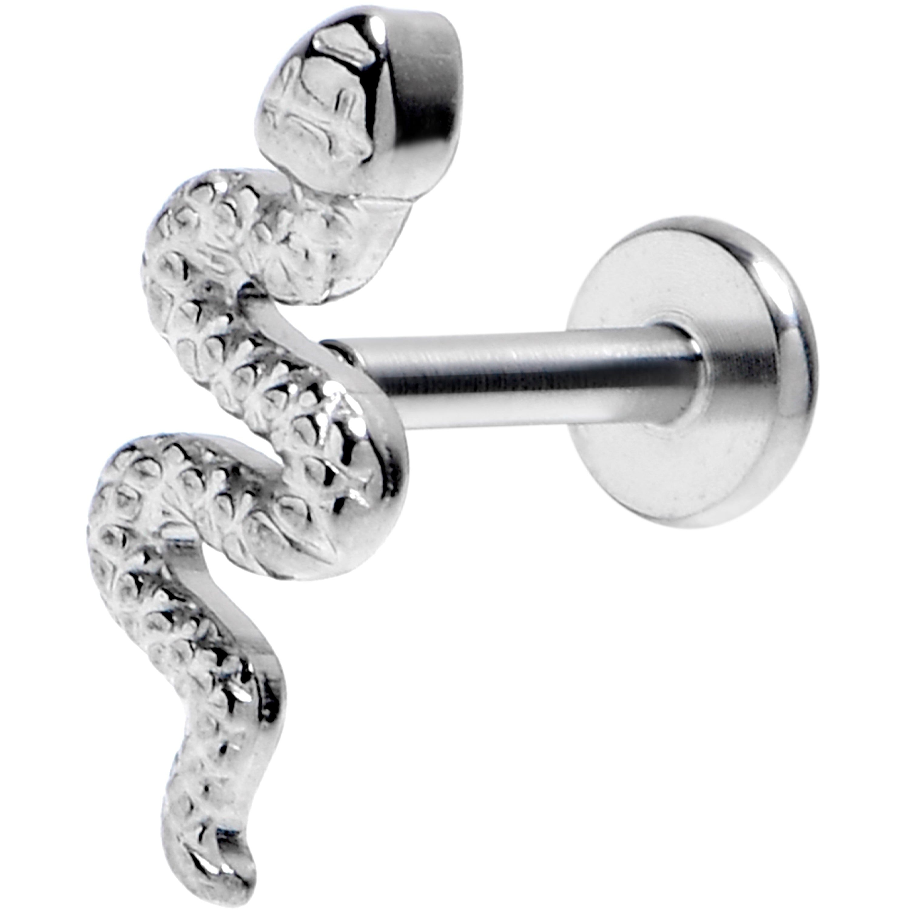 16 Gauge 1/4 Grade 23 Titanium Snake Threadless Push In Labret Tragus