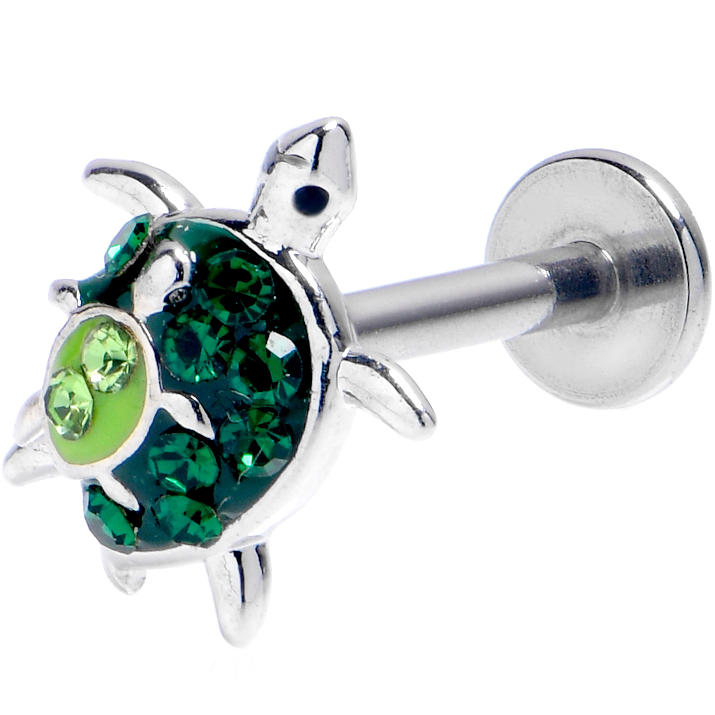 16 Gauge 5/16 Green Gem Turtle World Labret Monroe Tragus