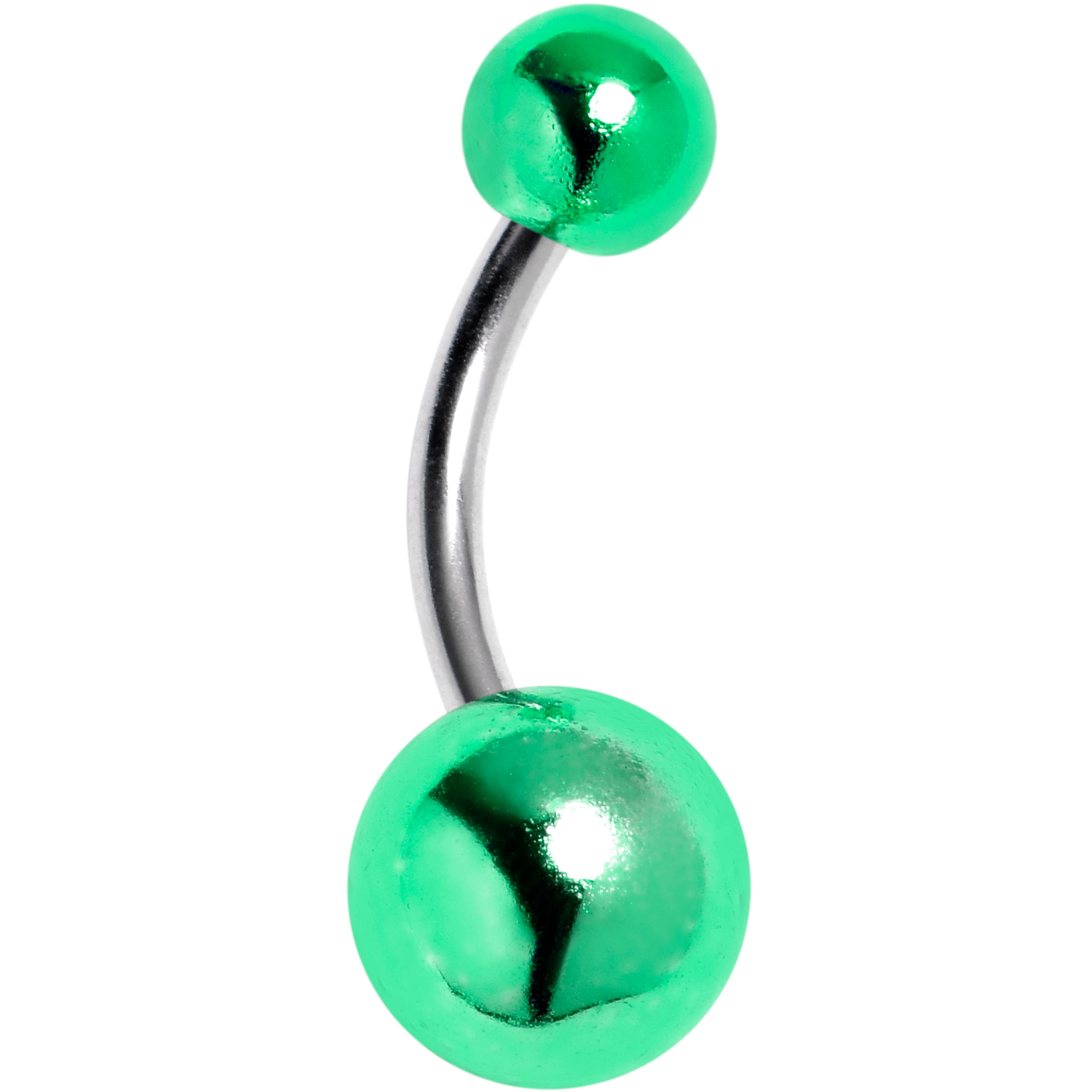 Style Metal Green Acrylic End Belly Ring