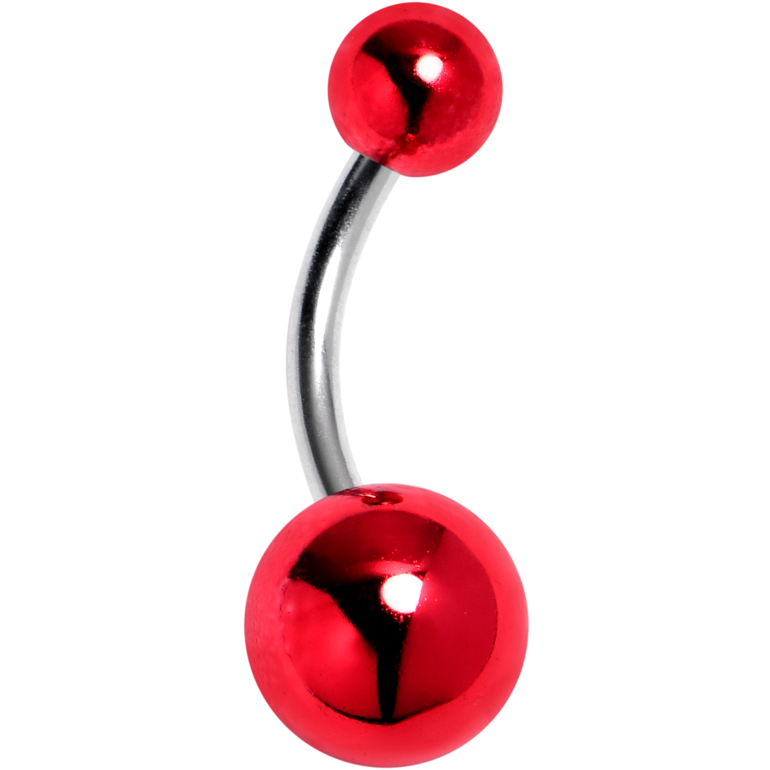 Style Metal Red Acrylic End Belly Ring