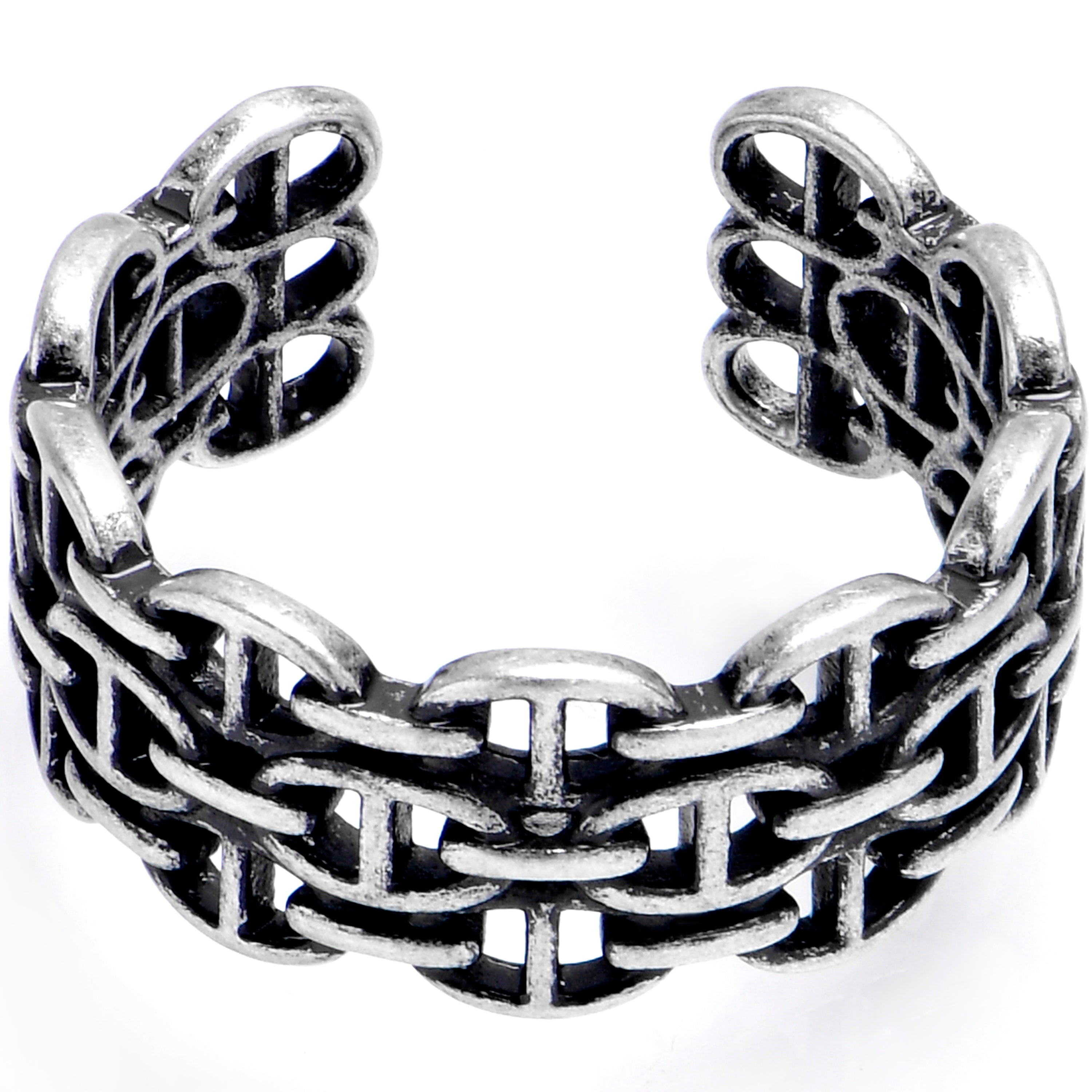 Basket Weave Links Adjustable Toe Ring