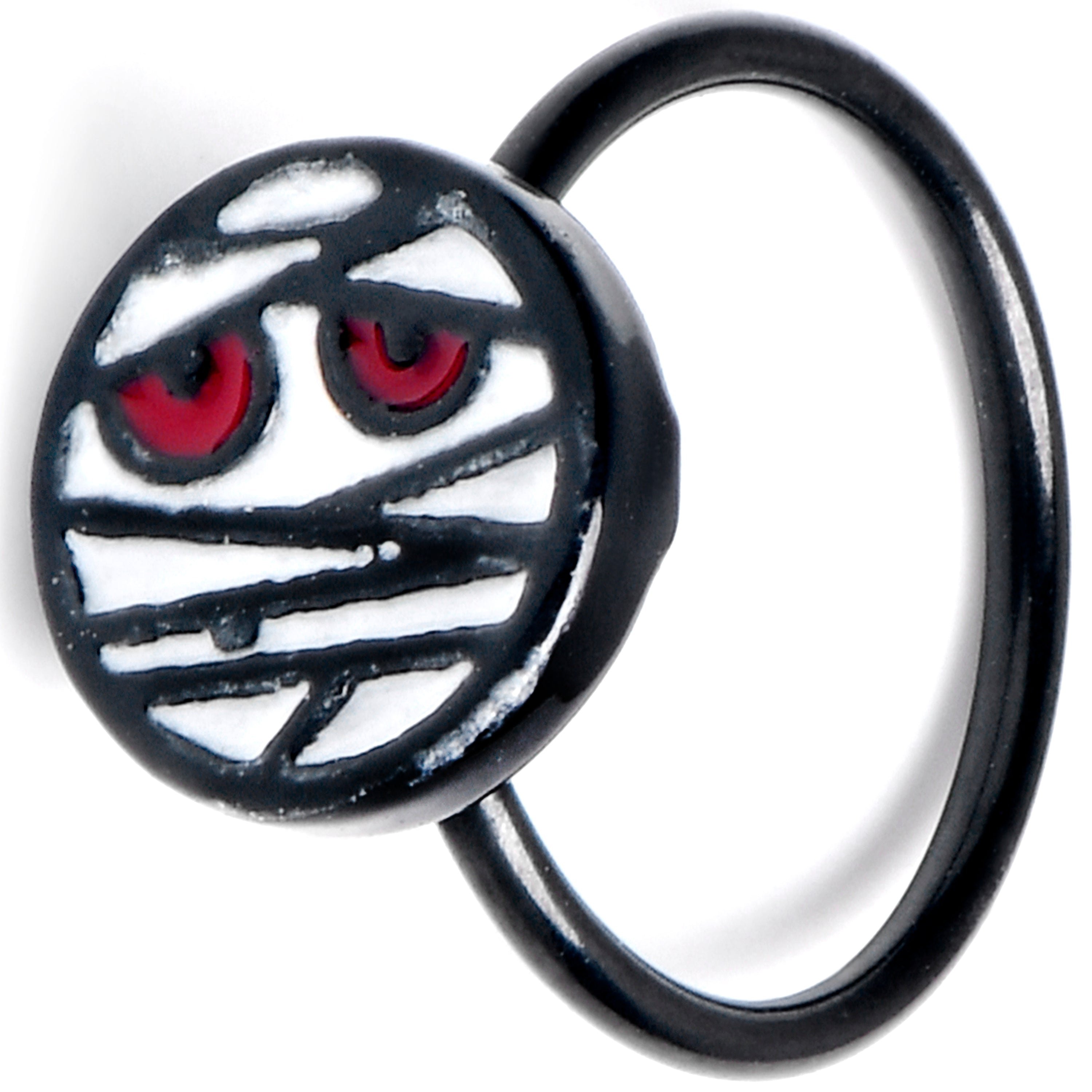 20 Gauge 5/16 Black Halloween Mummy Nose Hoop