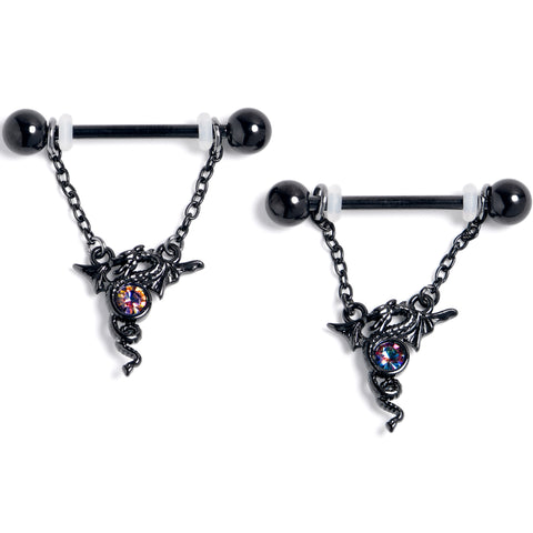 2pcs/Set Sexy Cute 316L Surgical Steel Moon Nipple Rings Clear