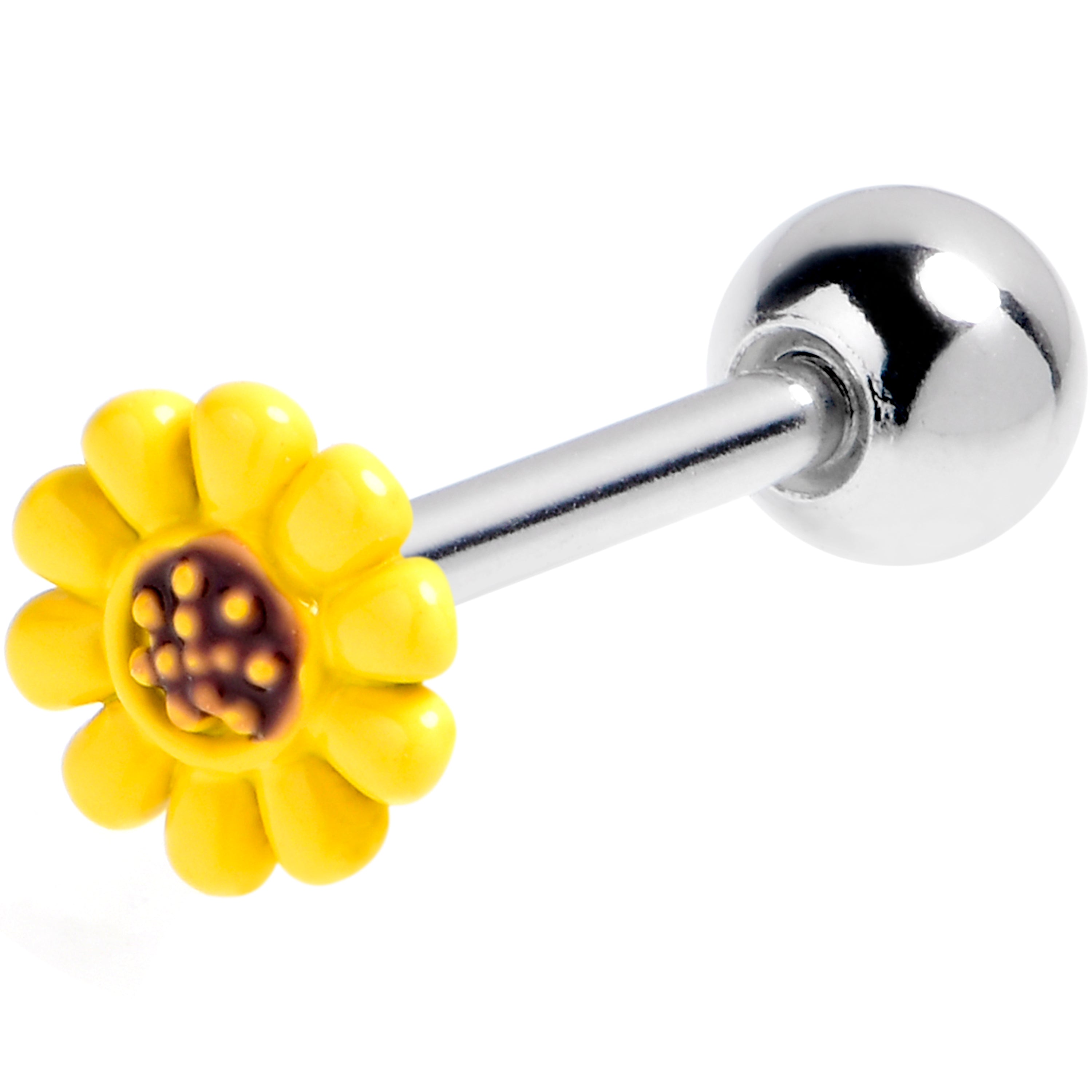 16 Gauge 5/16 Sunny Simple Sunflower Cartilage Tragus Earring