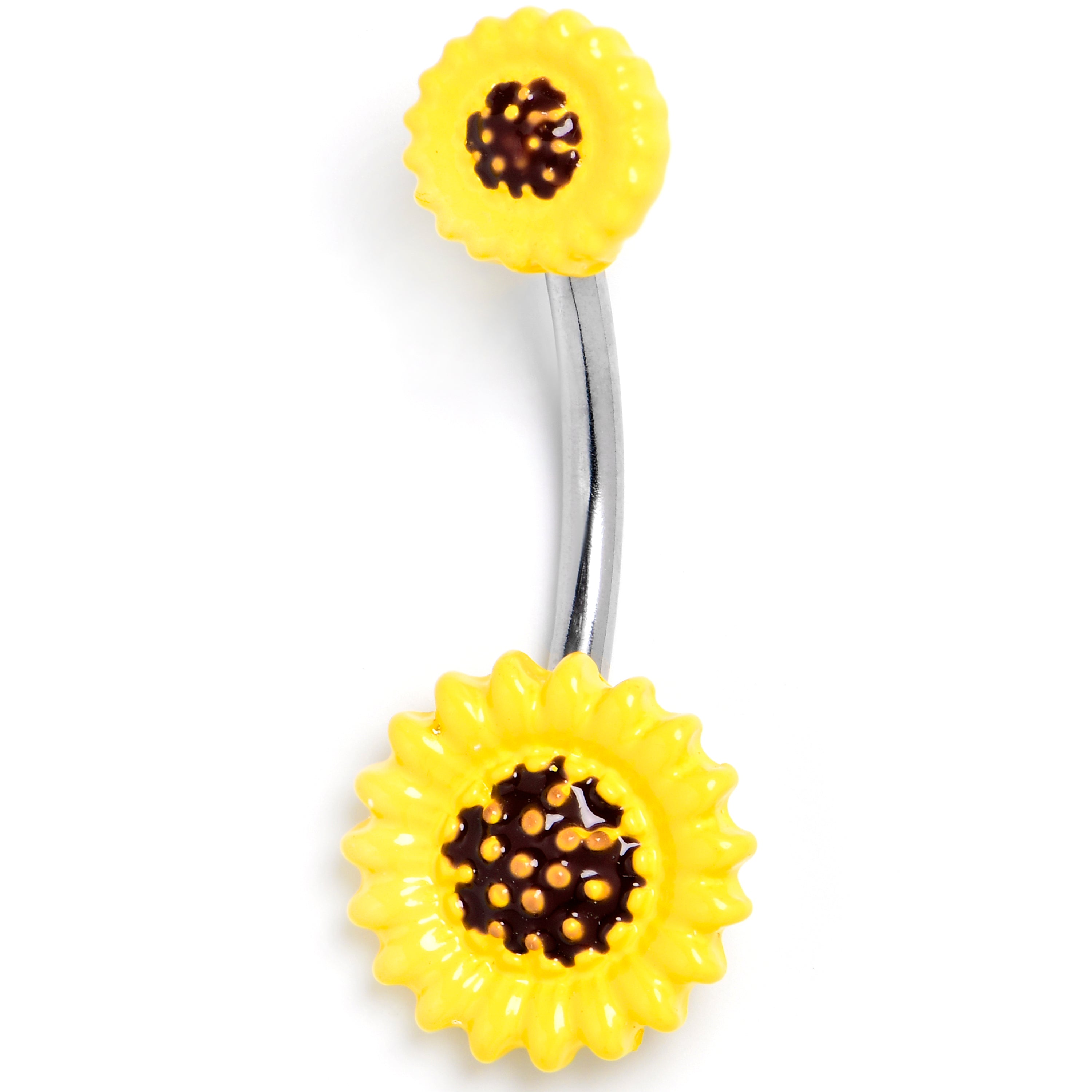 Sunny Simple Flower Double Mount Belly Ring