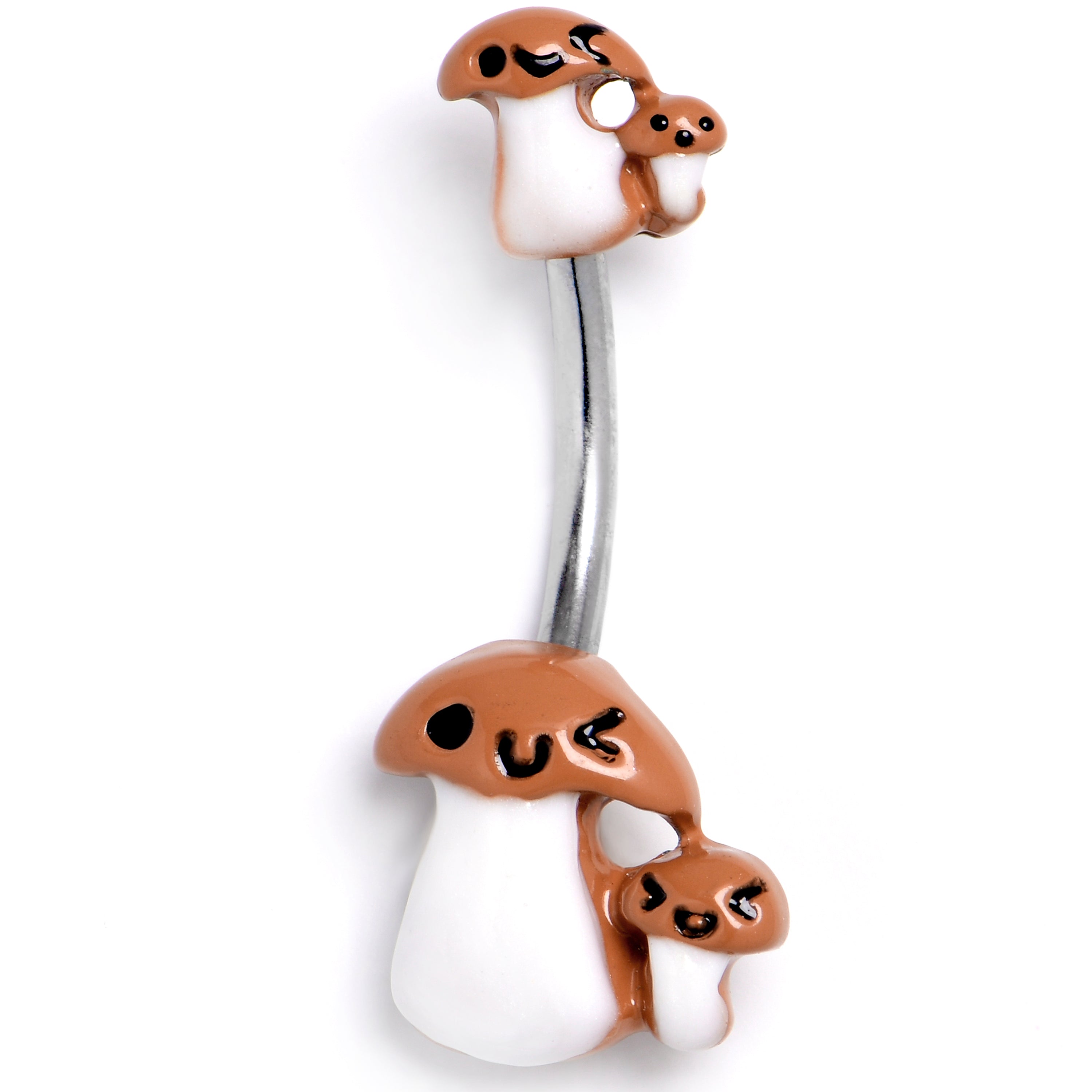 Fanciful Mushrooms Double Mount Belly Ring