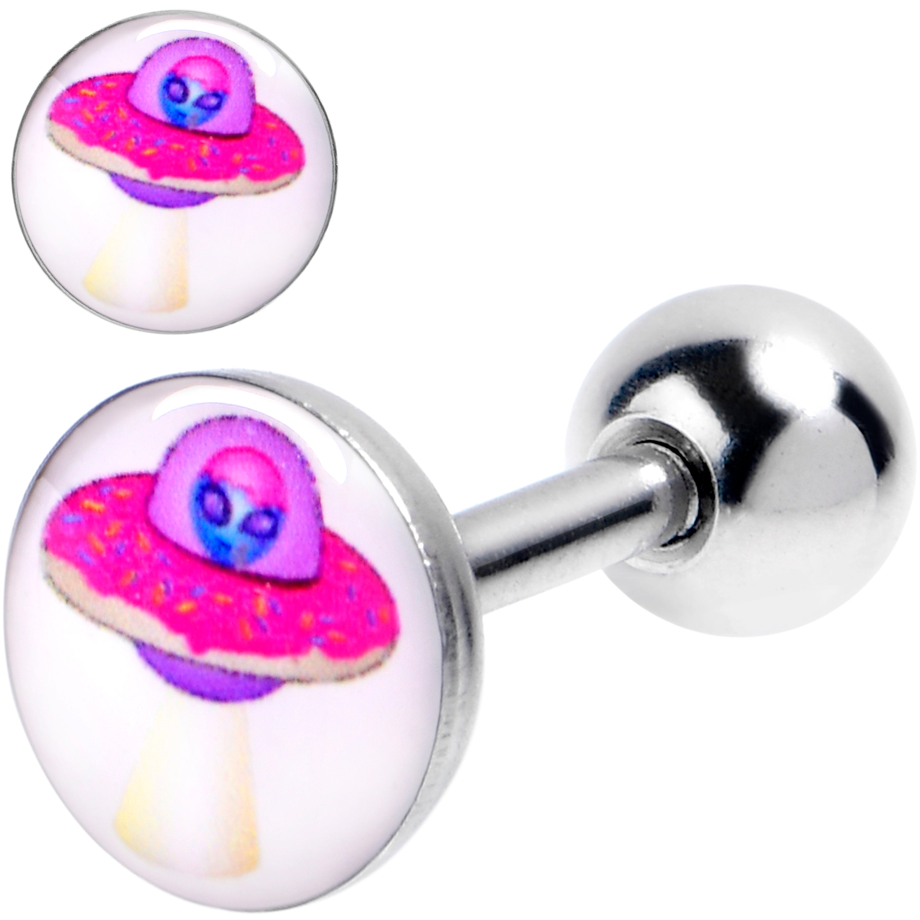 16 Gauge 1/4 UFO Alien Ship Cartilage Tragus Earring