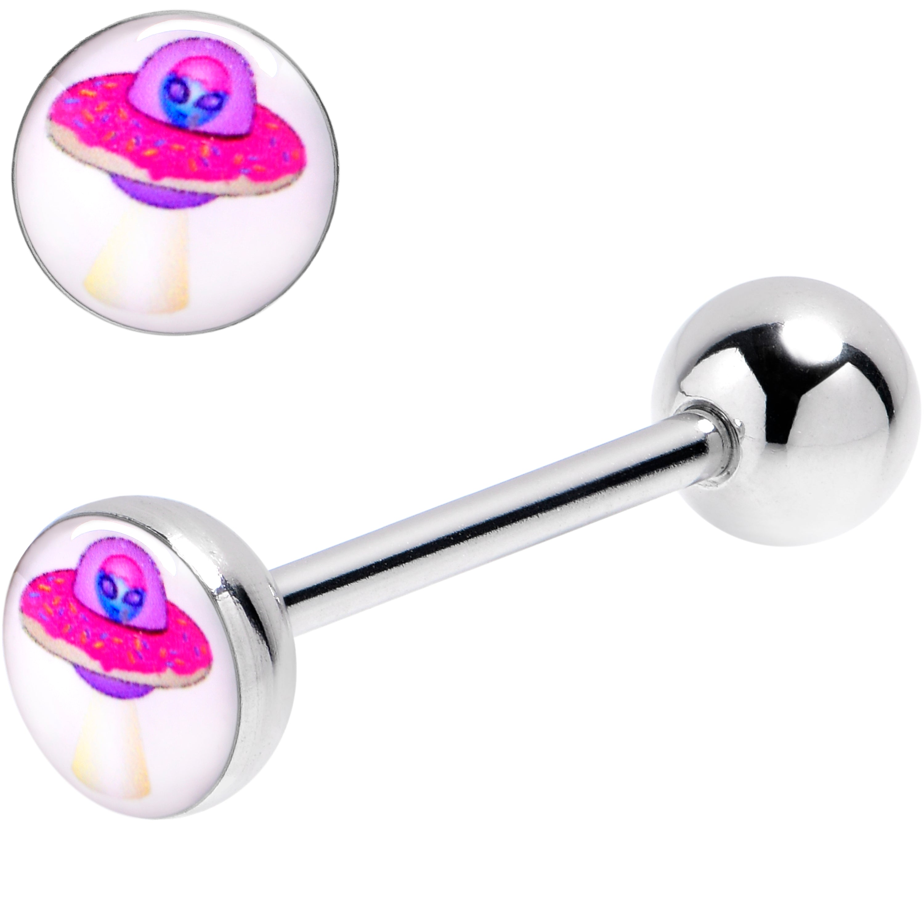 UFO Alien Ship Barbell Tongue Ring