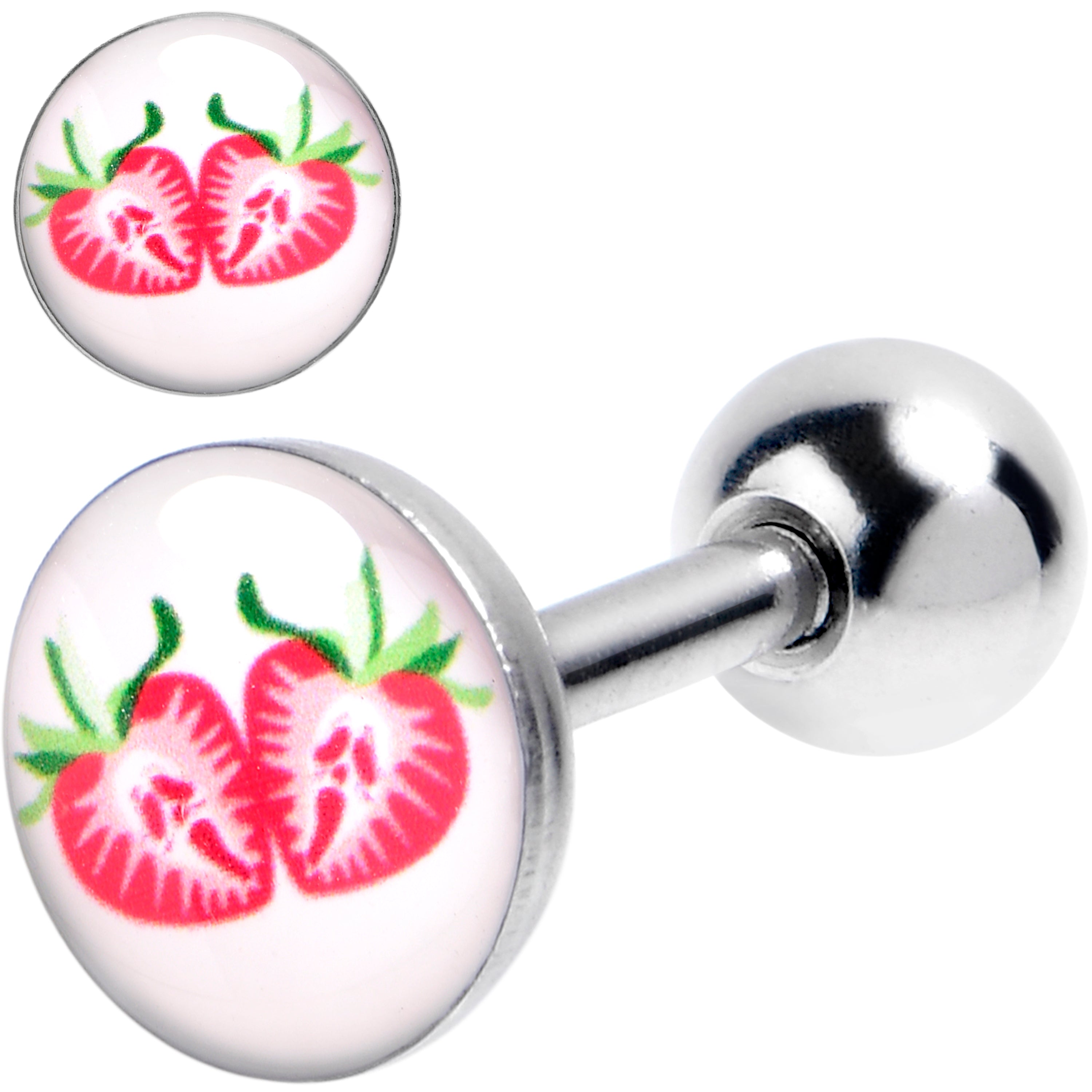 16 Gauge 1/4 Screaming Strawberry Horror Fruit Cartilage Tragus Earring