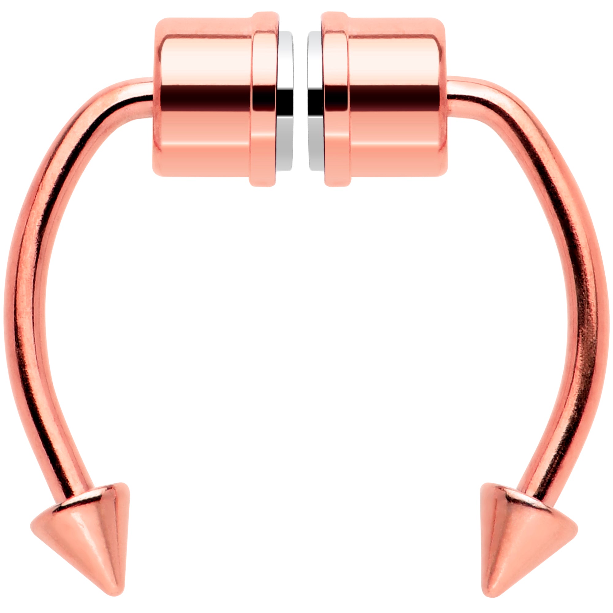 Rose Gold Tone Magnetic Septum Ring Horseshoe Non-Pierced Fake Nose Ring Set