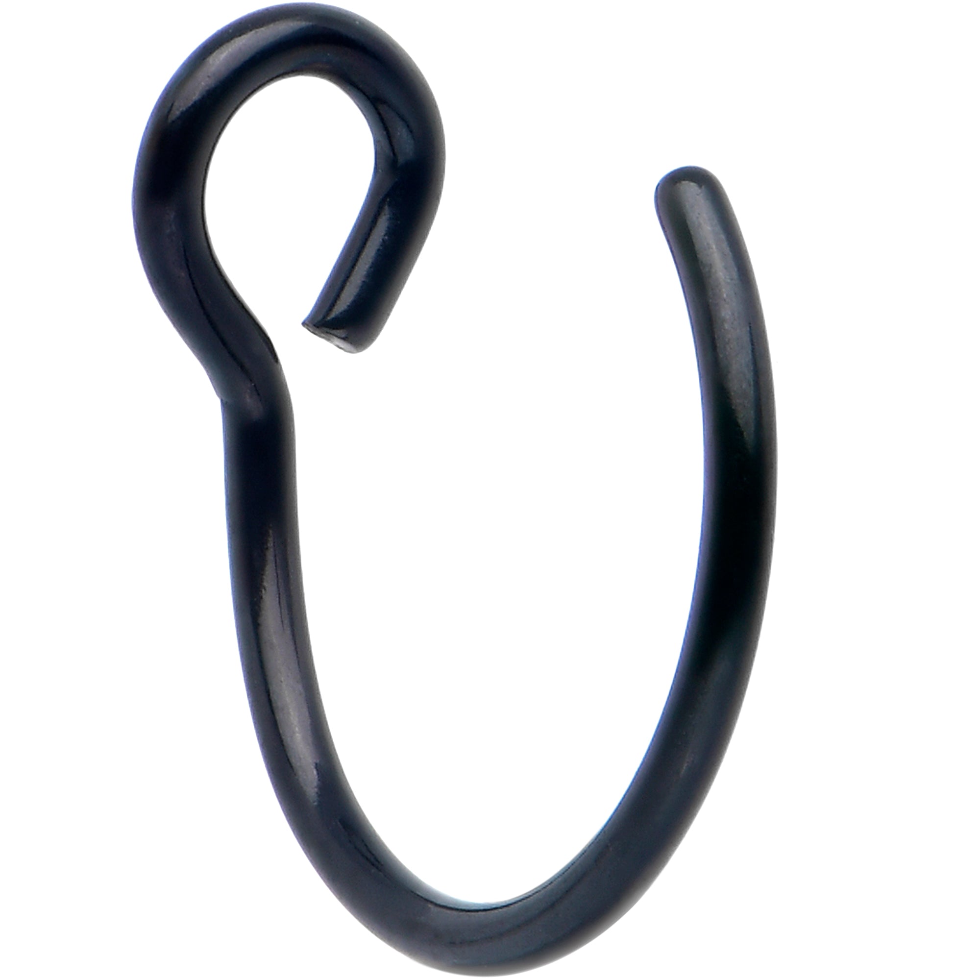 Black Stainless Steel Clip on Hoop Fake Nose Ring