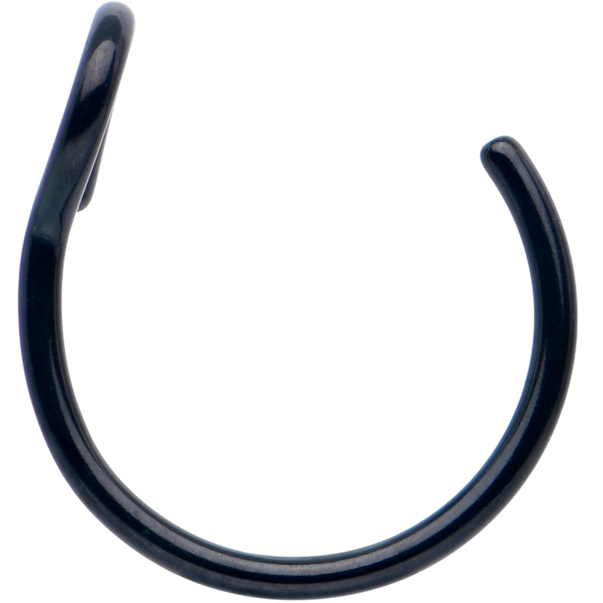 Black Stainless Steel Clip on Hoop Fake Nose Ring