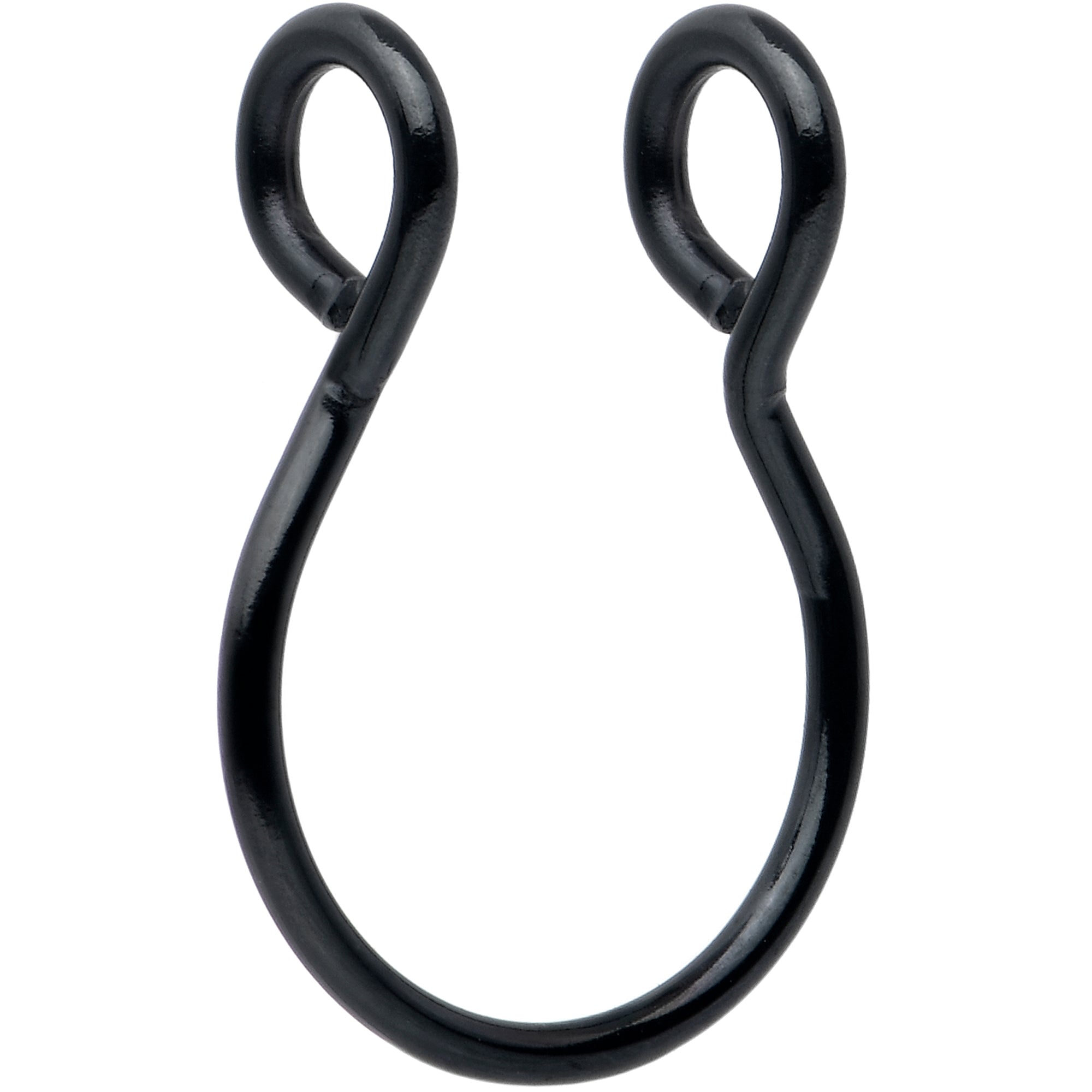 Black Stainless Steel Clip on Fake Septum Nose Hoop