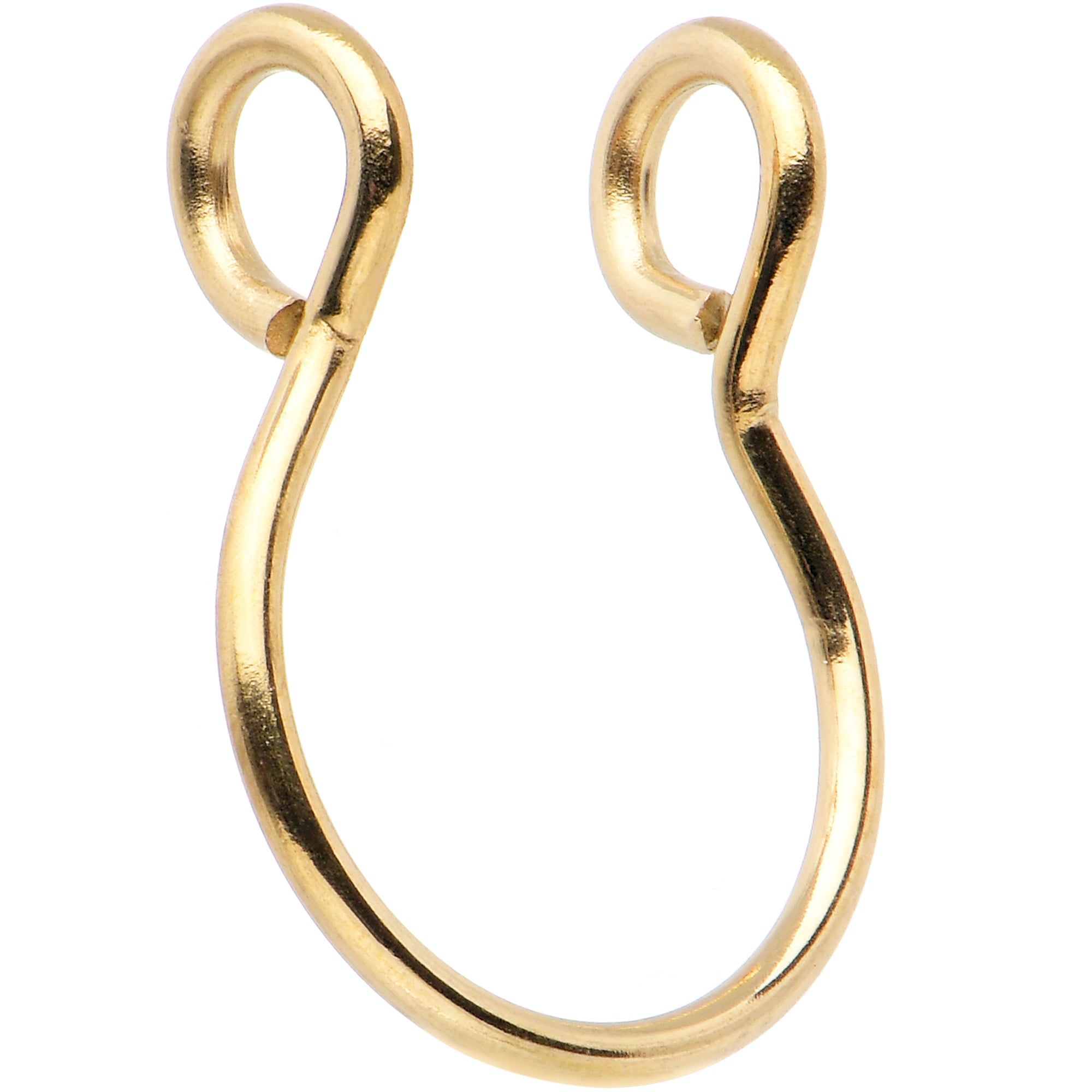 Gold Tone Stainless Steel Clip on Fake Septum Nose Hoop