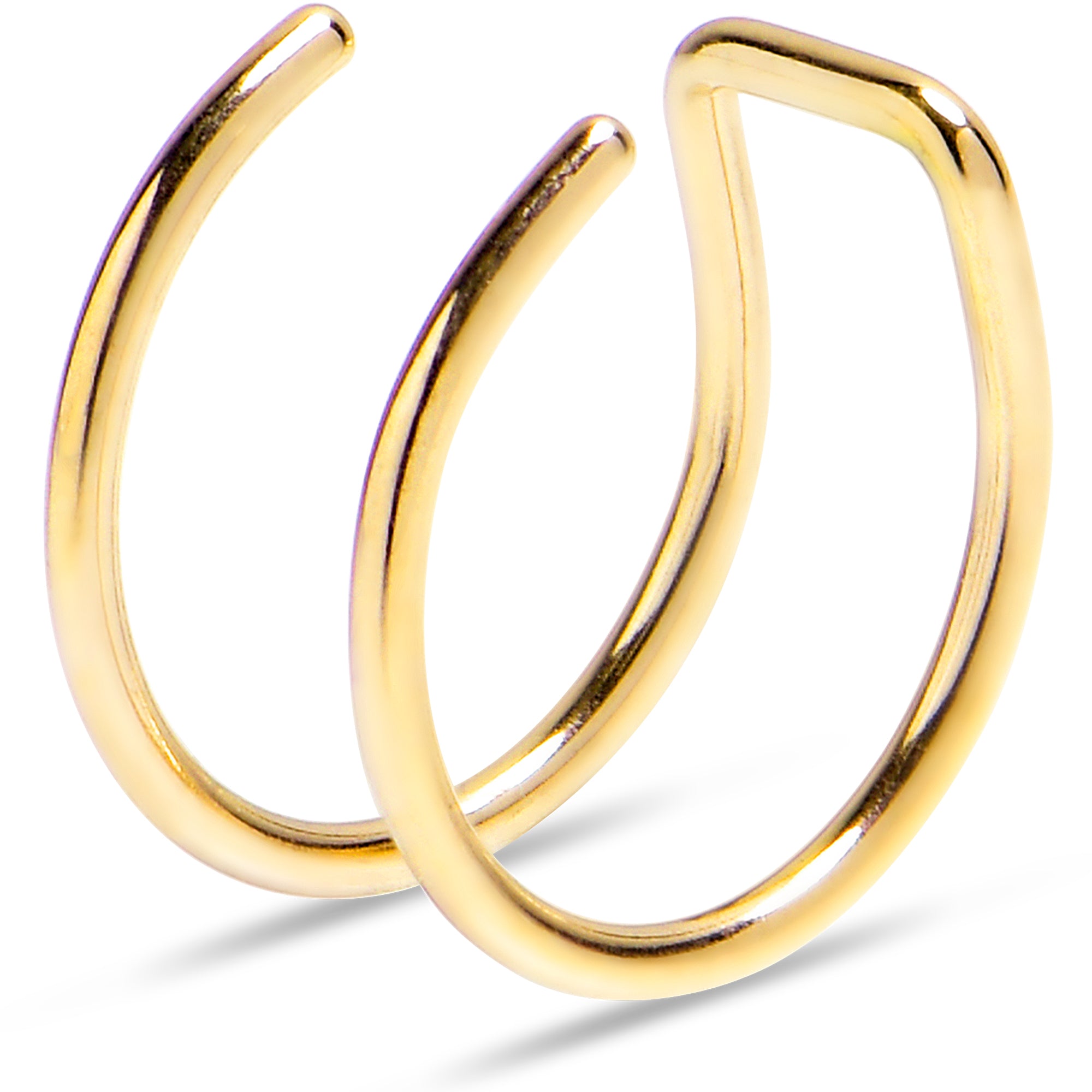 Double Hoop Helix Earring Gold