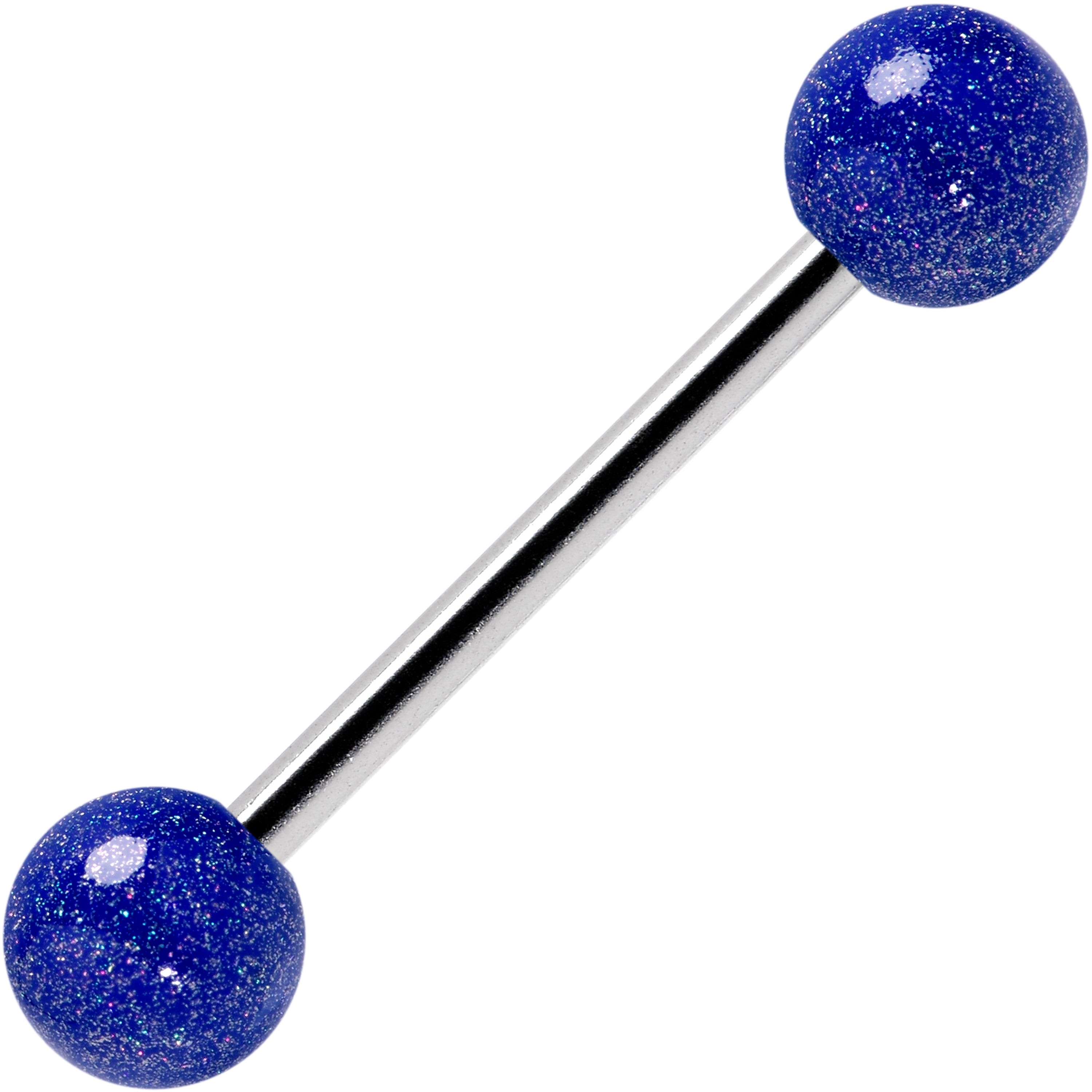 Shimmer Midnight Blue Ends Barbell Tongue Ring