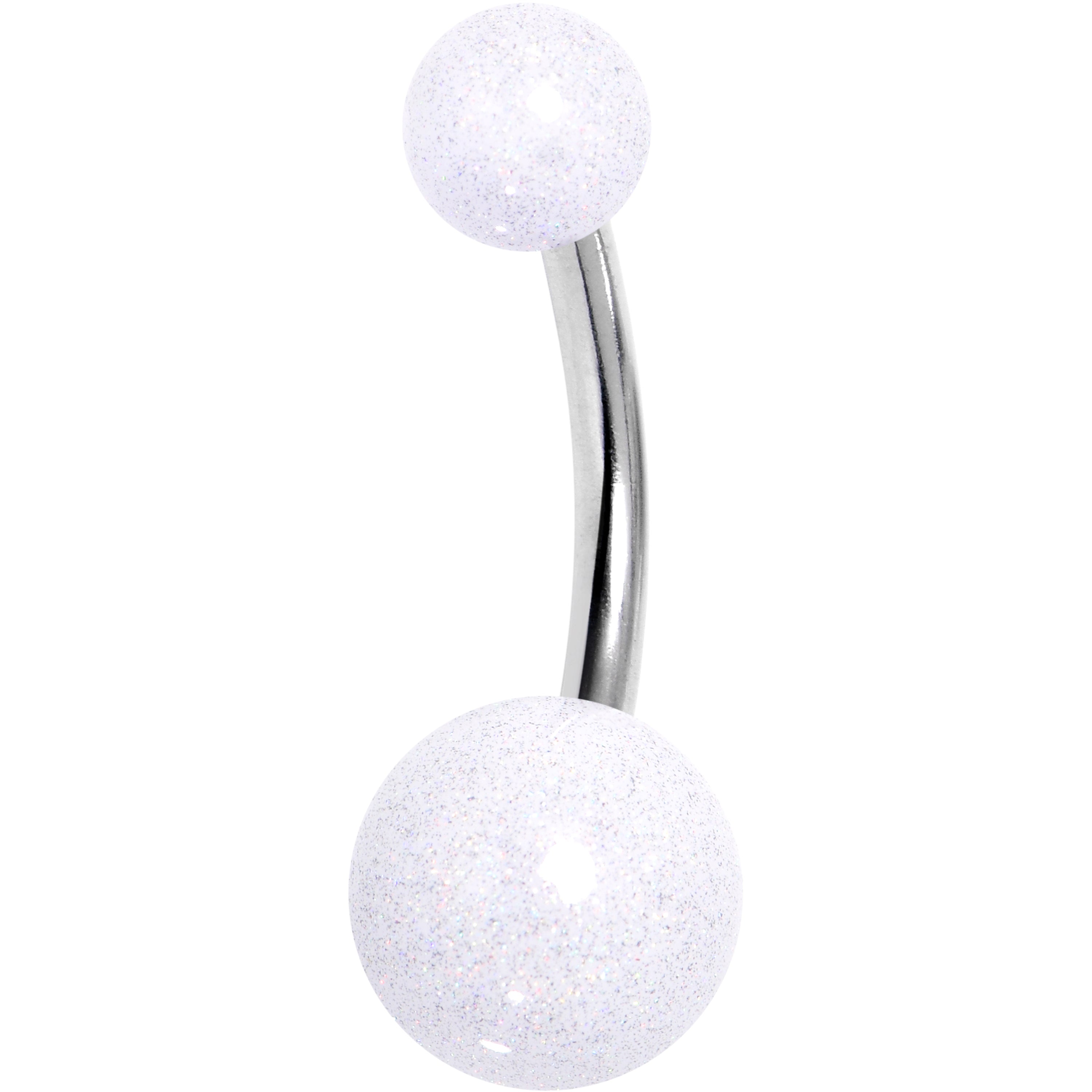 Shimmer White Ends Belly Ring