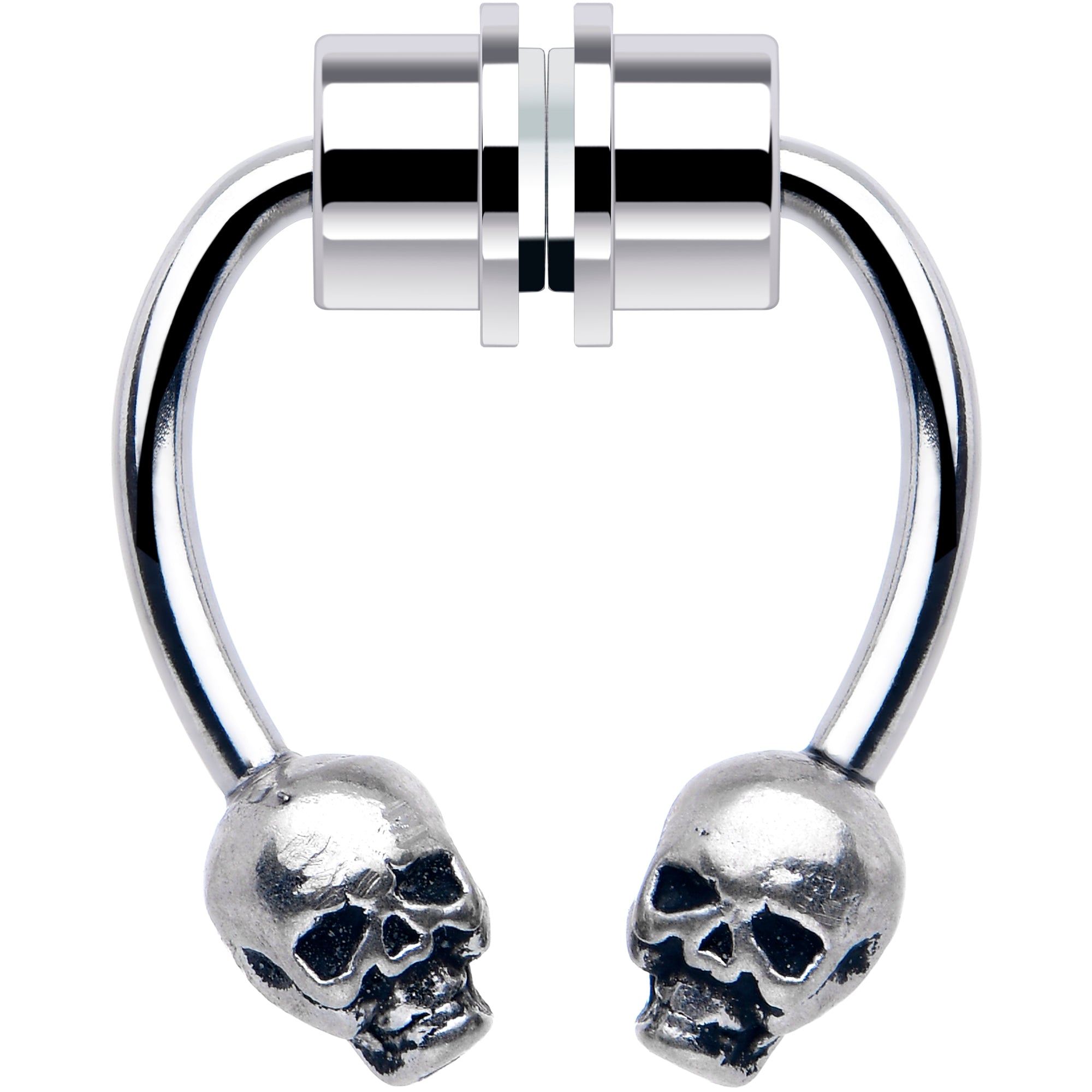 Skull Magnetic Septum Ring Horseshoe Non-Pierced Fake Nose Ring