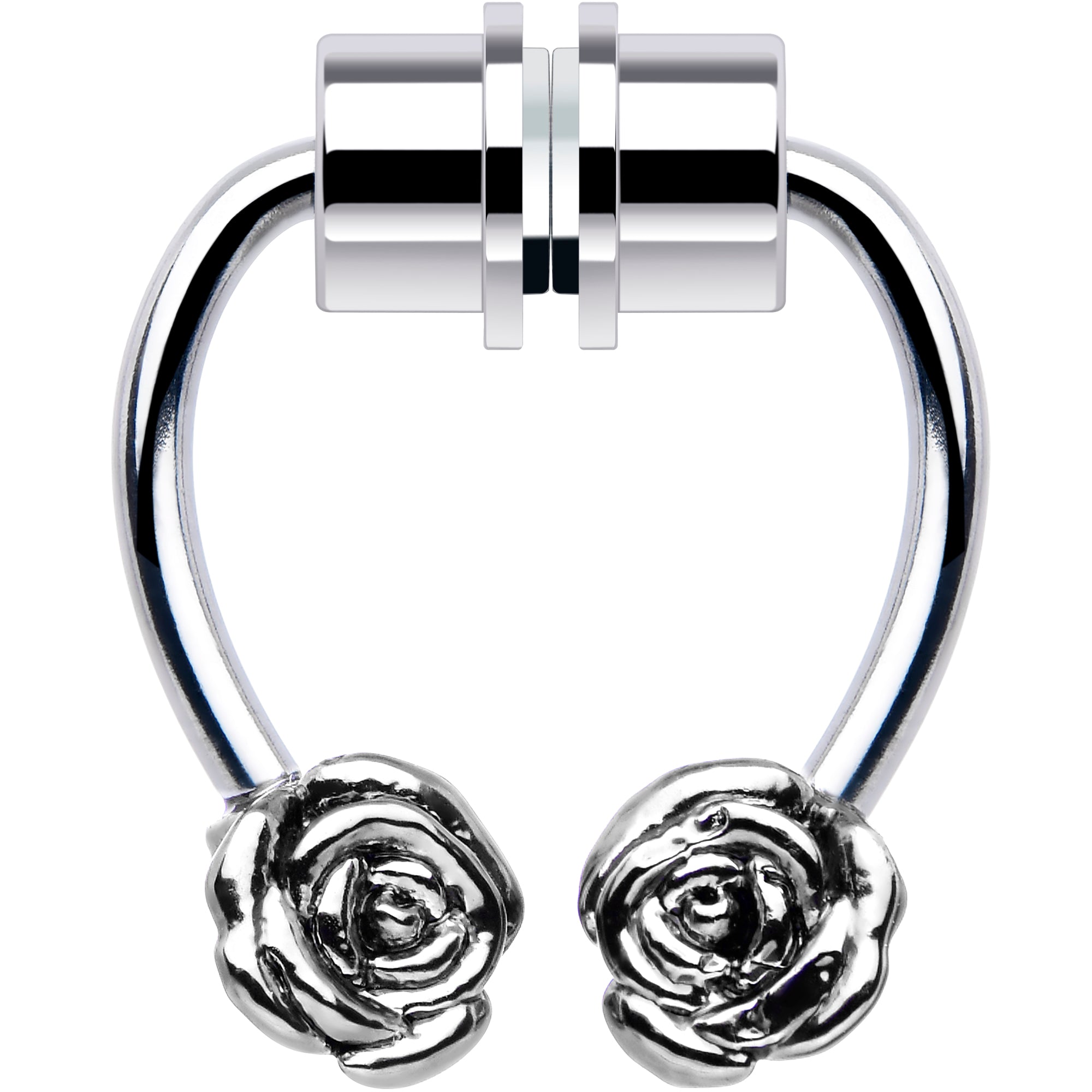 Rose Magnetic Septum Ring Horseshoe Non-Pierced Fake Nose Ring