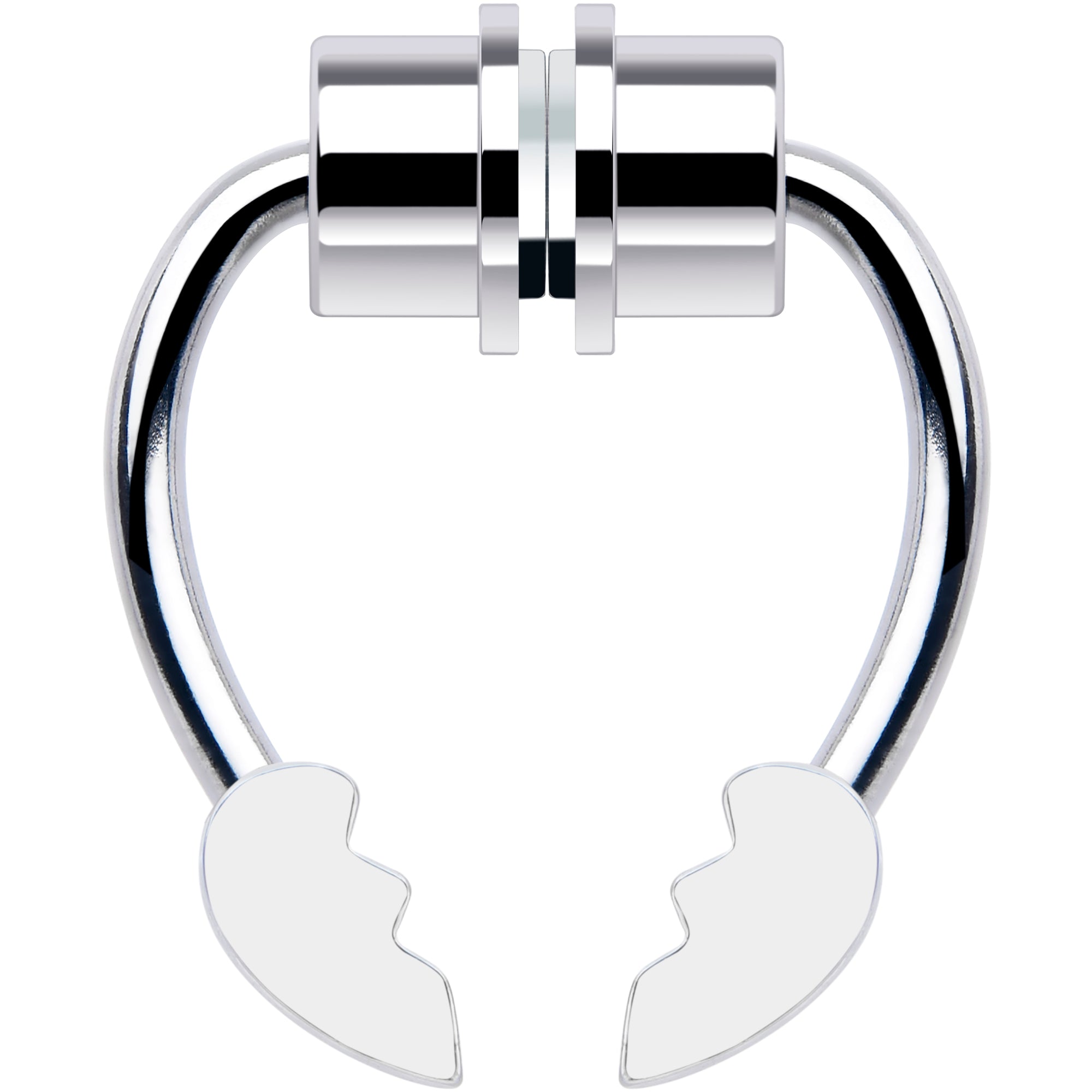 White Broken Heart Magnetic Septum Ring Horseshoe Non-Pierced Fake Nose Ring