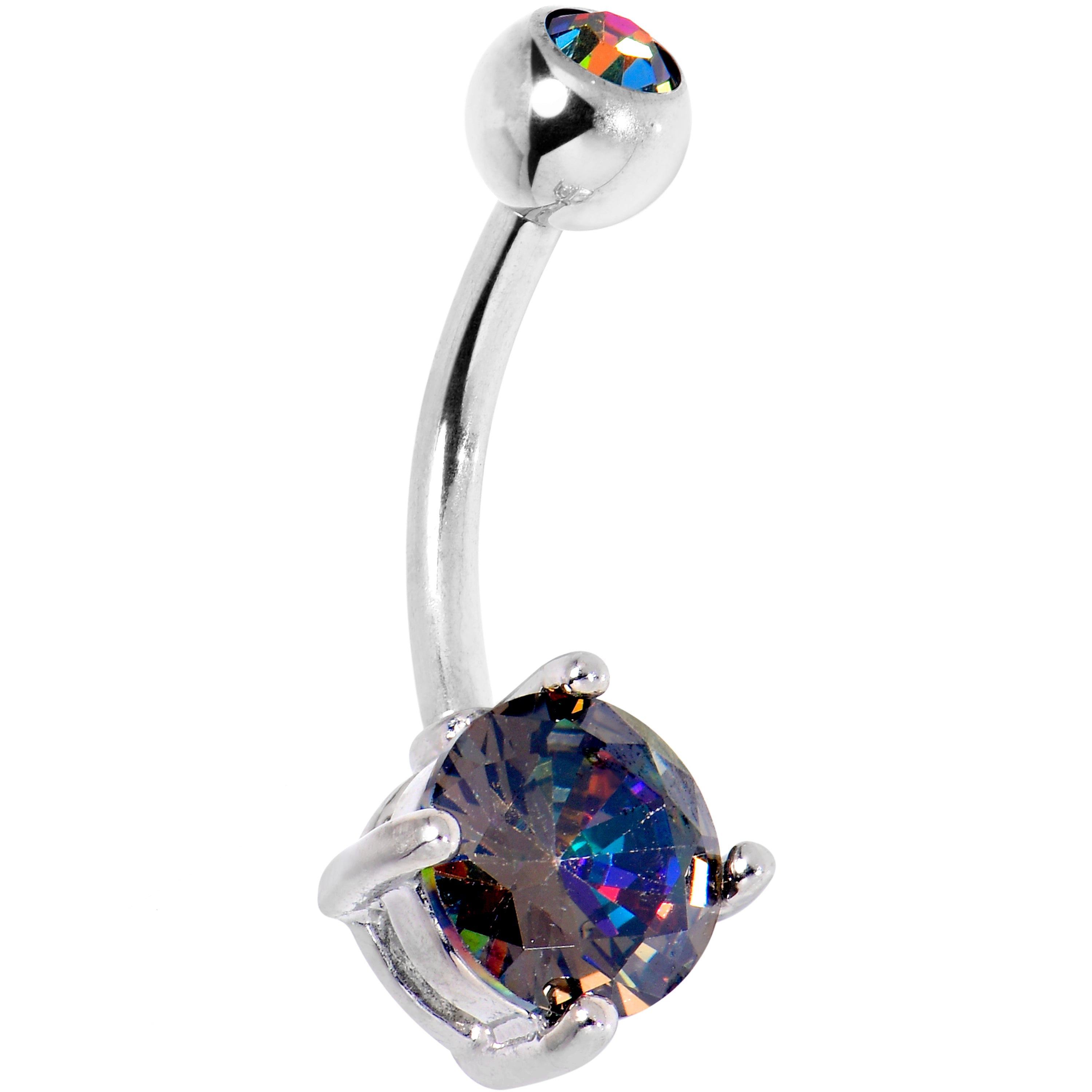 Vitrail CZ Gem ASTM F136 Titanium Double Glam Belly Ring