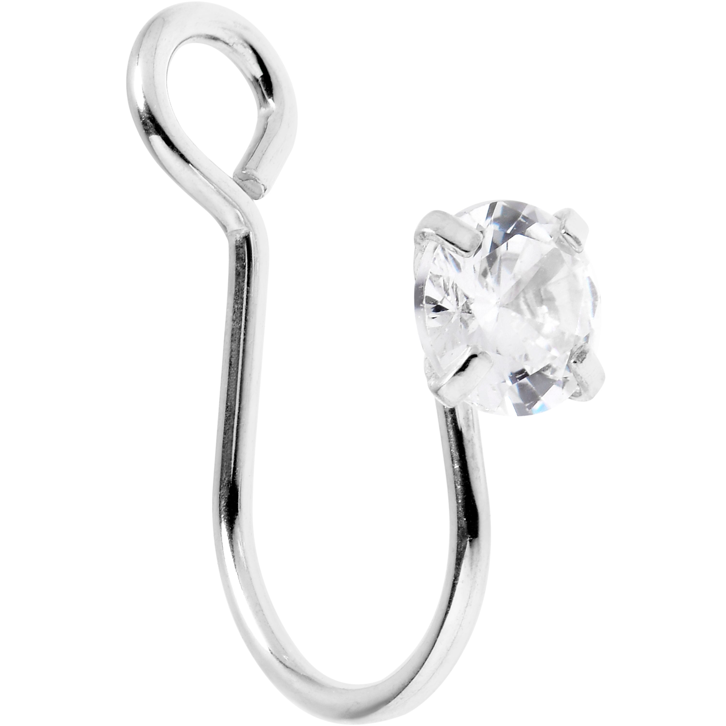 Clear CZ Gem Pure Elegance Clip On Nose Ring