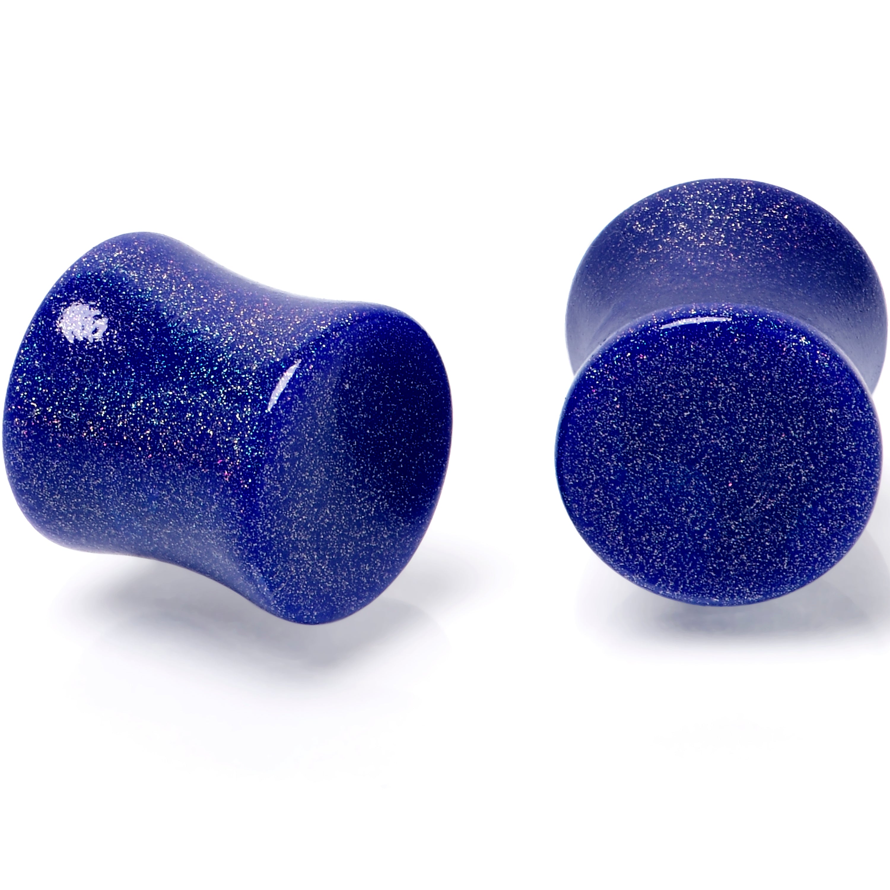 Blue Shimmer Acrylic Saddle Plug Set 6mm to 20mm Sizes