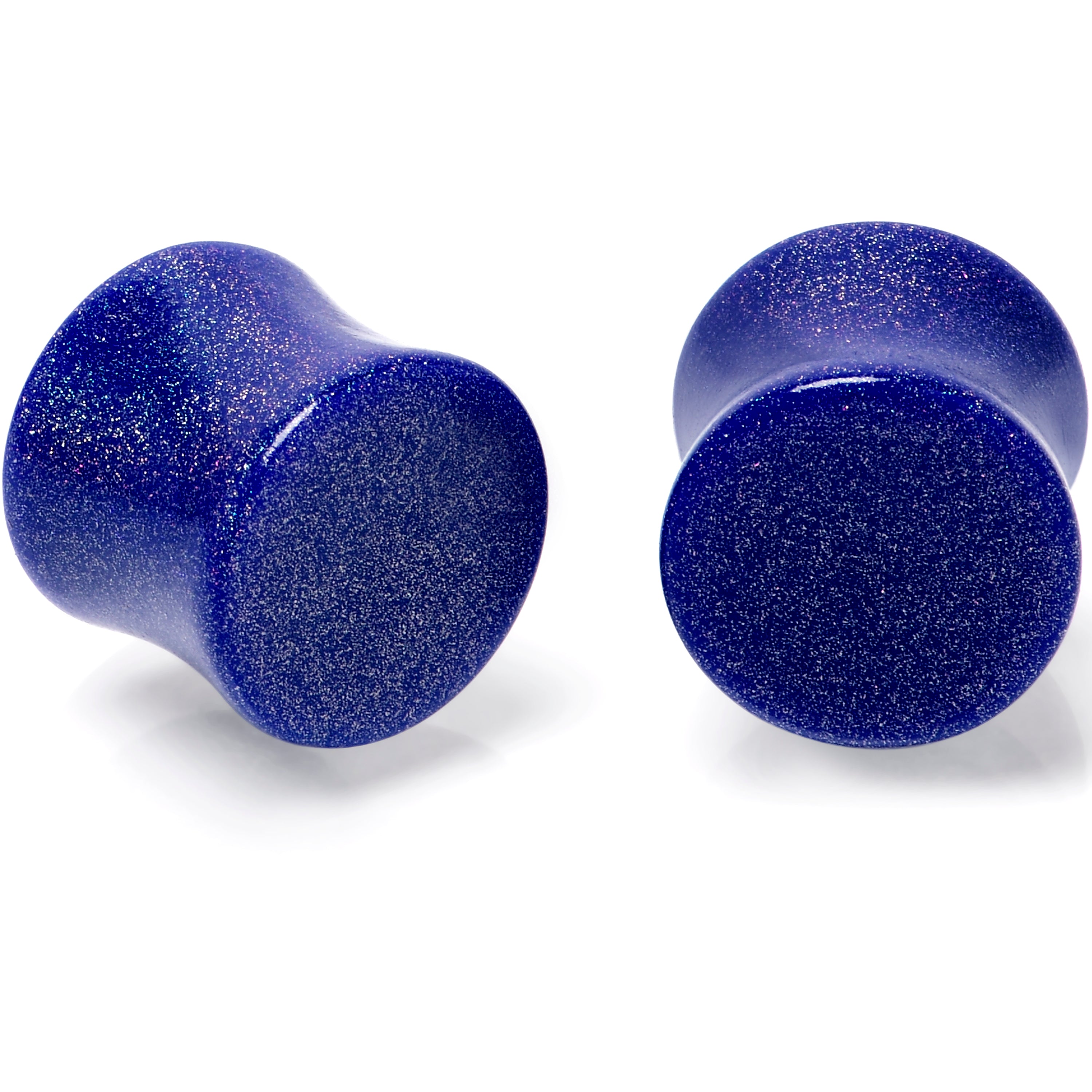 Blue Shimmer Acrylic Saddle Plug Set 6mm to 20mm Sizes