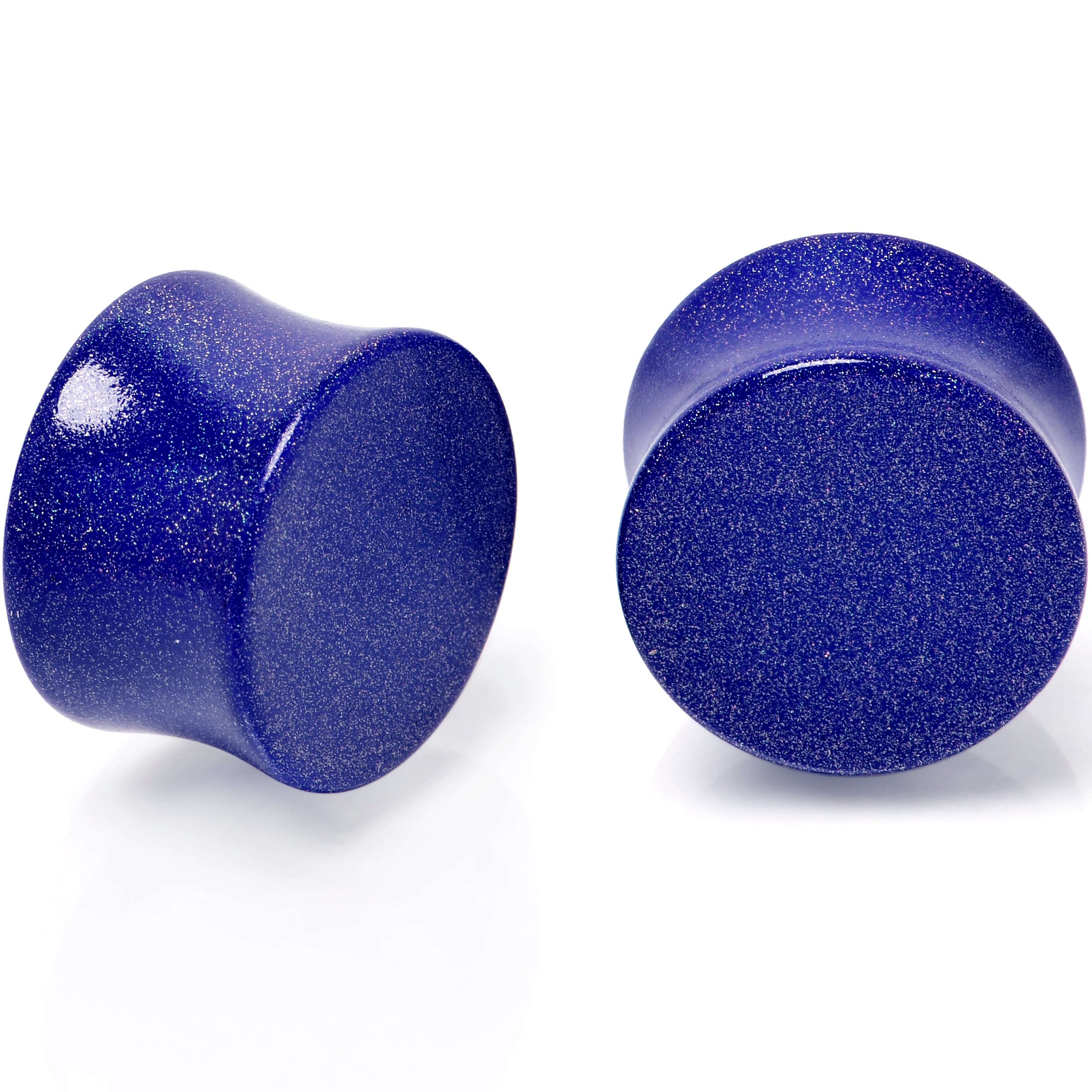 Blue Shimmer Acrylic Saddle Plug Set 6mm to 20mm Sizes