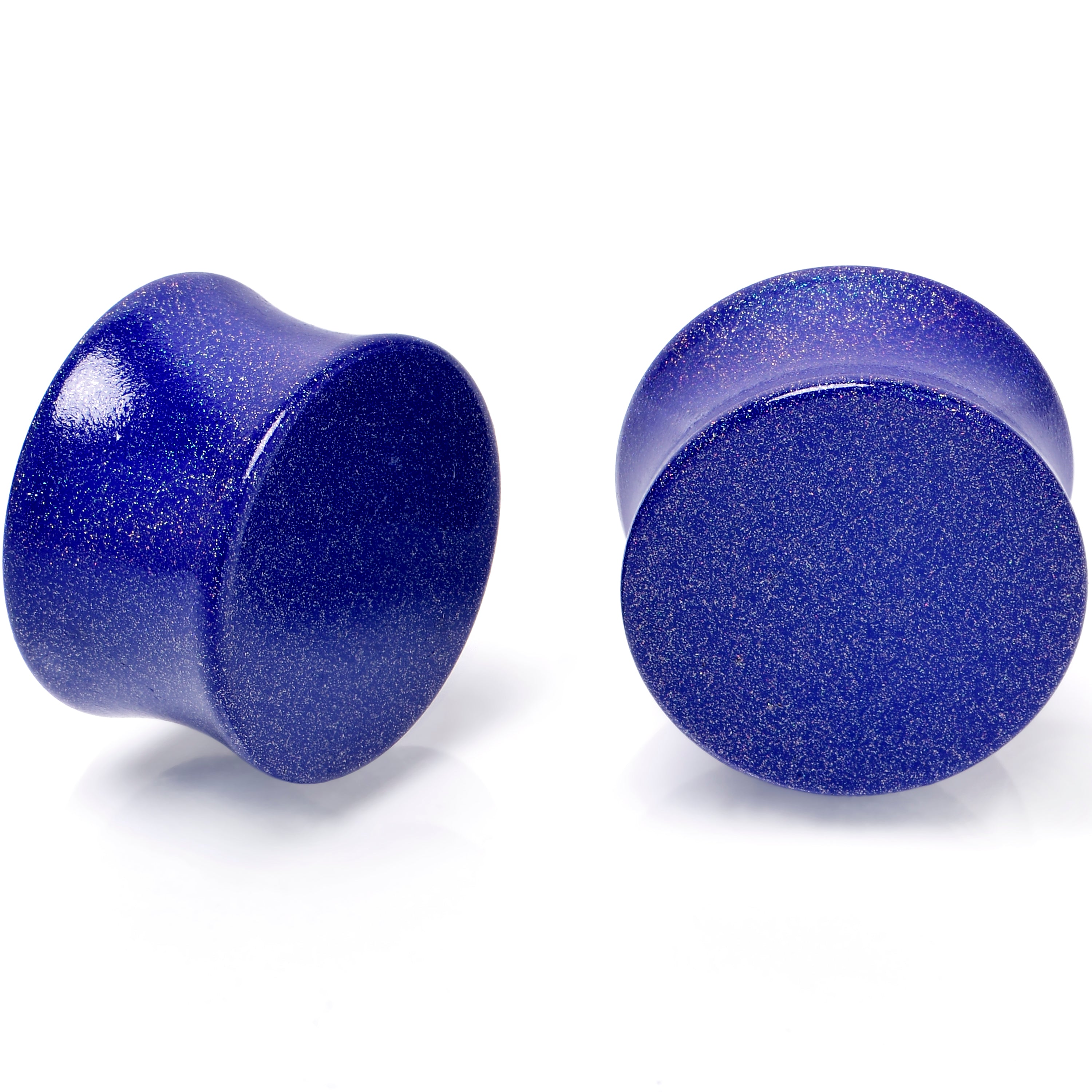 Blue Shimmer Acrylic Saddle Plug Set 6mm to 20mm Sizes