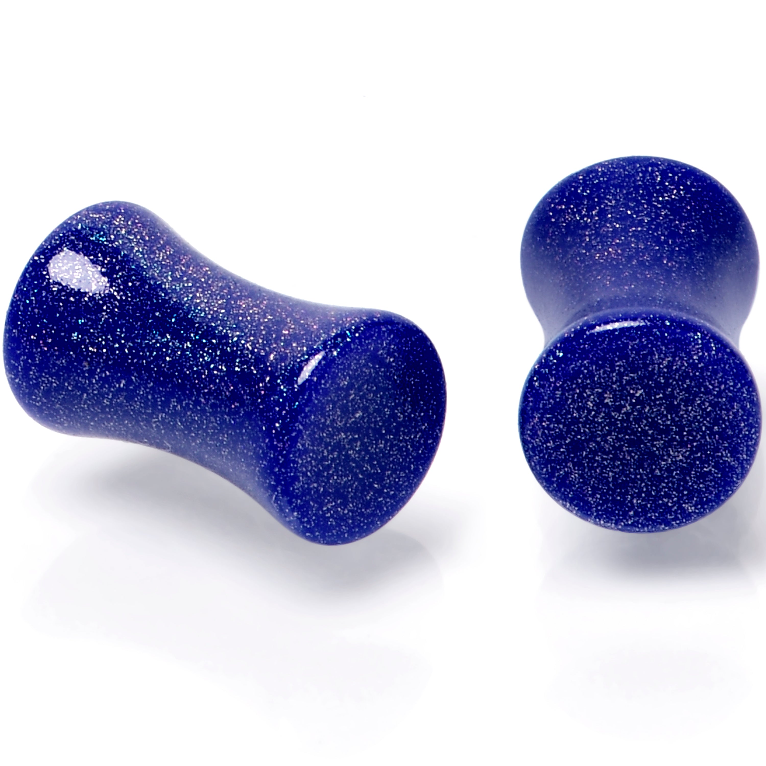 Blue Shimmer Acrylic Saddle Plug Set 6mm to 20mm Sizes