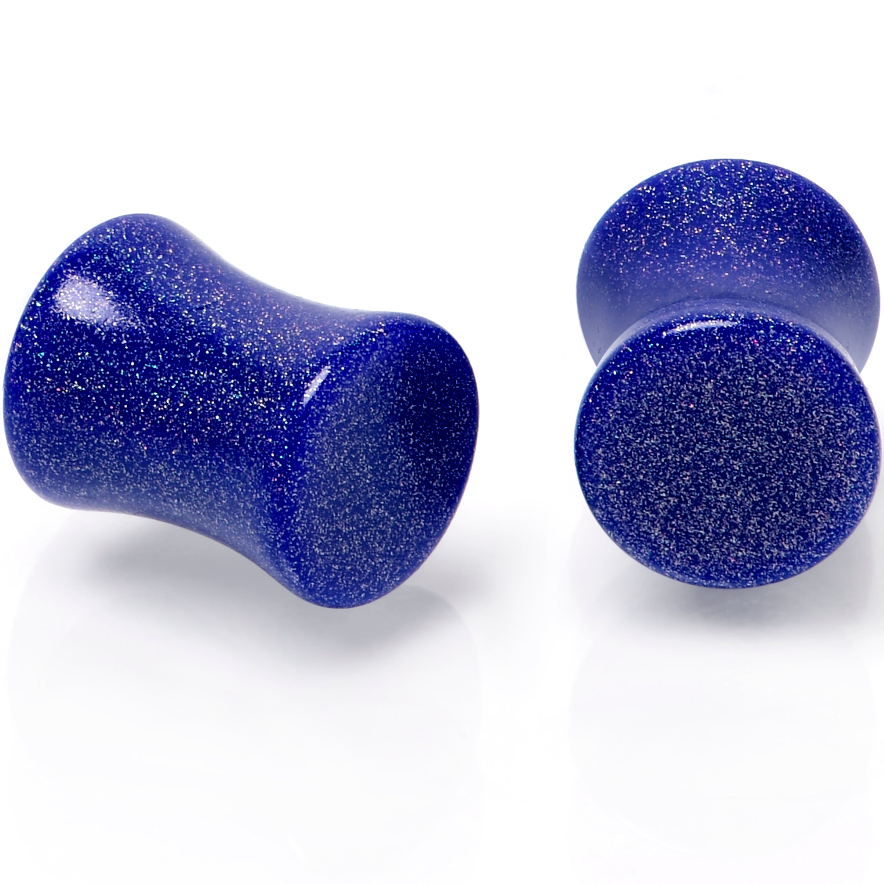 Blue Shimmer Acrylic Saddle Plug Set 6mm to 20mm Sizes