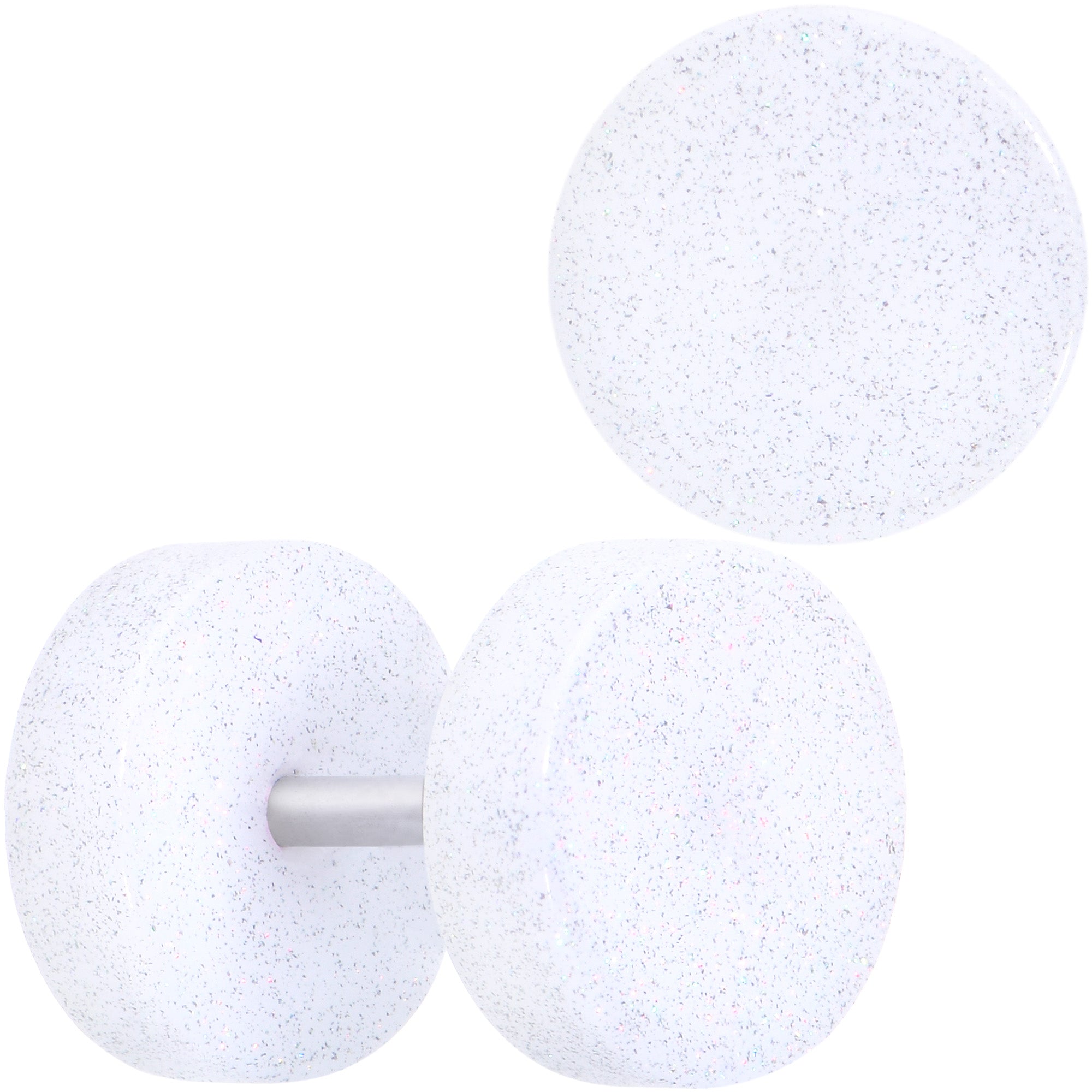 18 Gauge White Shimmer Acrylic Cheater Plug Set