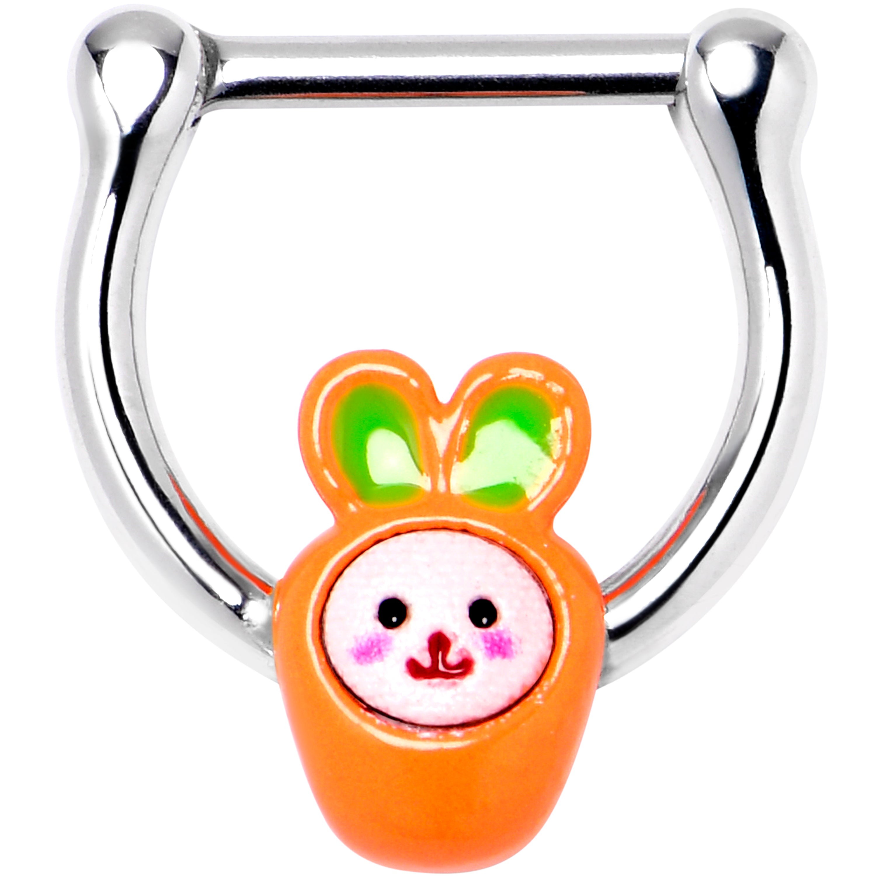 16 Gauge 5/16 Surprise Carrot Easter Bunny Cartilage Clicker