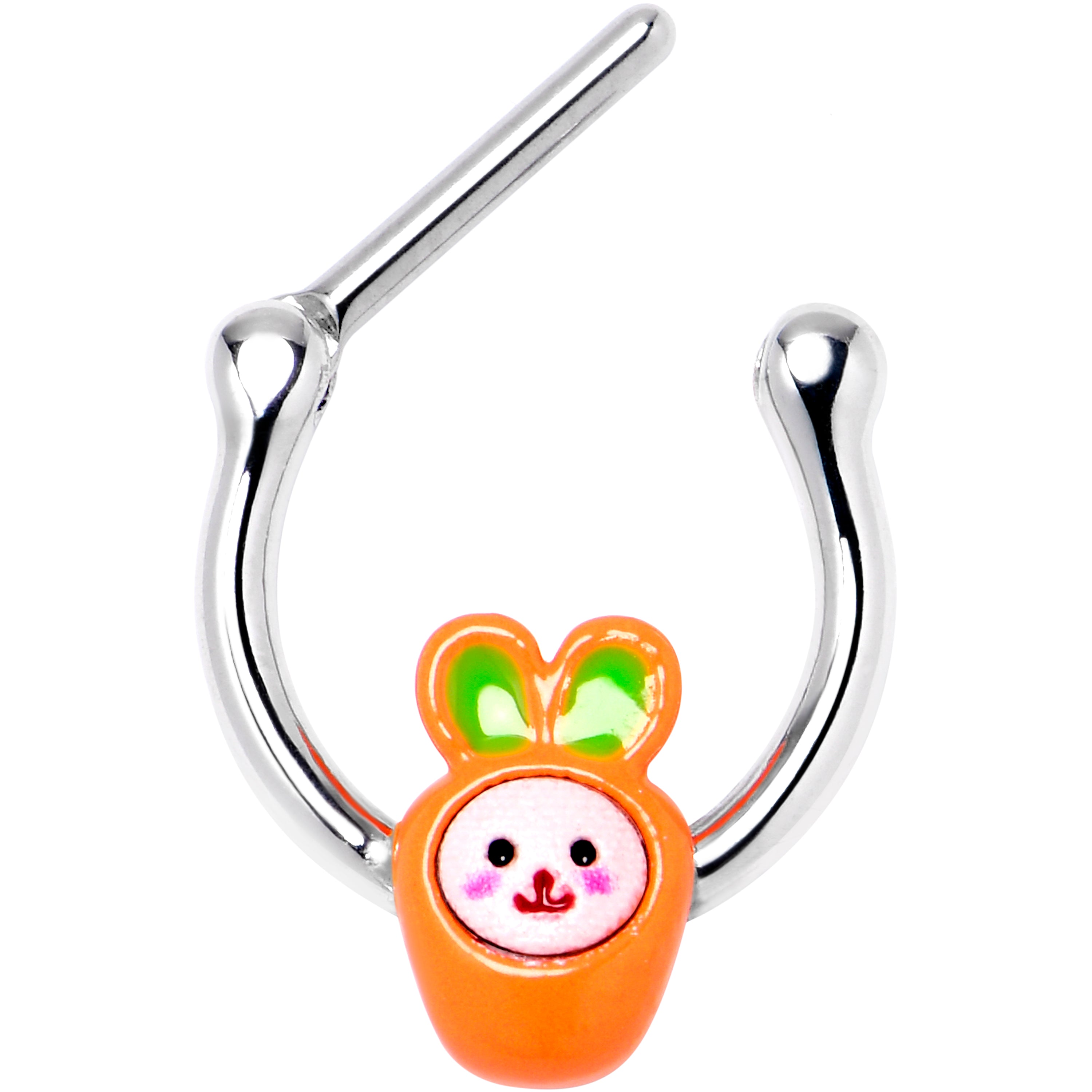 16 Gauge 5/16 Surprise Carrot Easter Bunny Cartilage Clicker