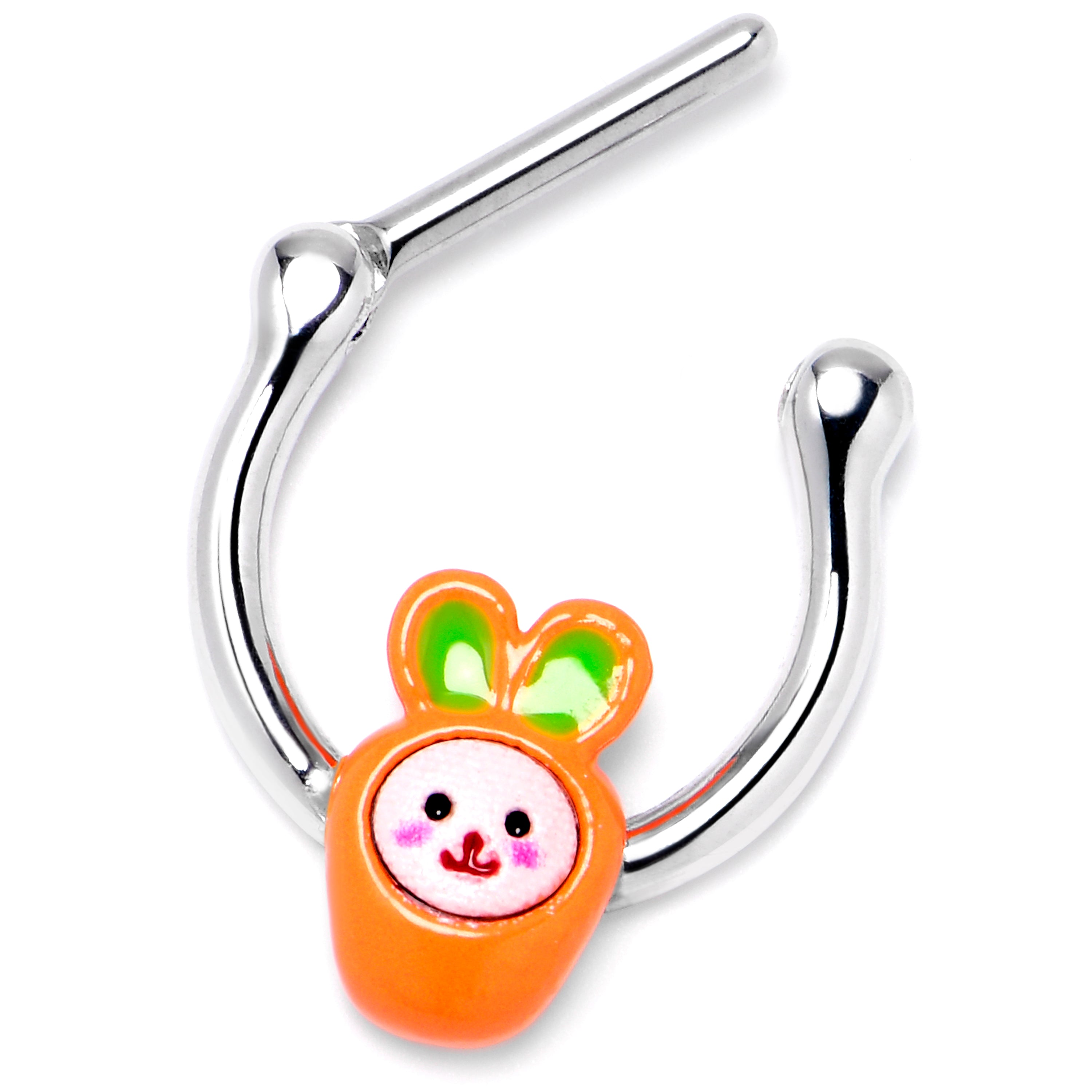 16 Gauge 5/16 Surprise Carrot Easter Bunny Cartilage Clicker